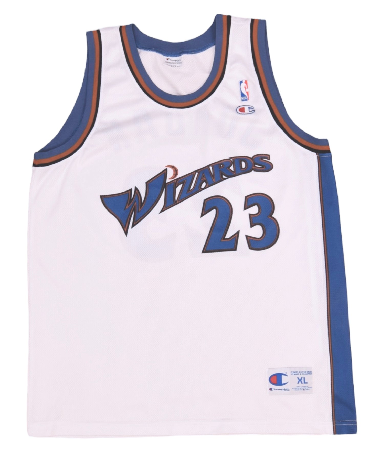 Michael Air Jordan Washinton Wizards #23 Champion 2001 2002 2003 Home Basketball NBA Jersey White Size XL