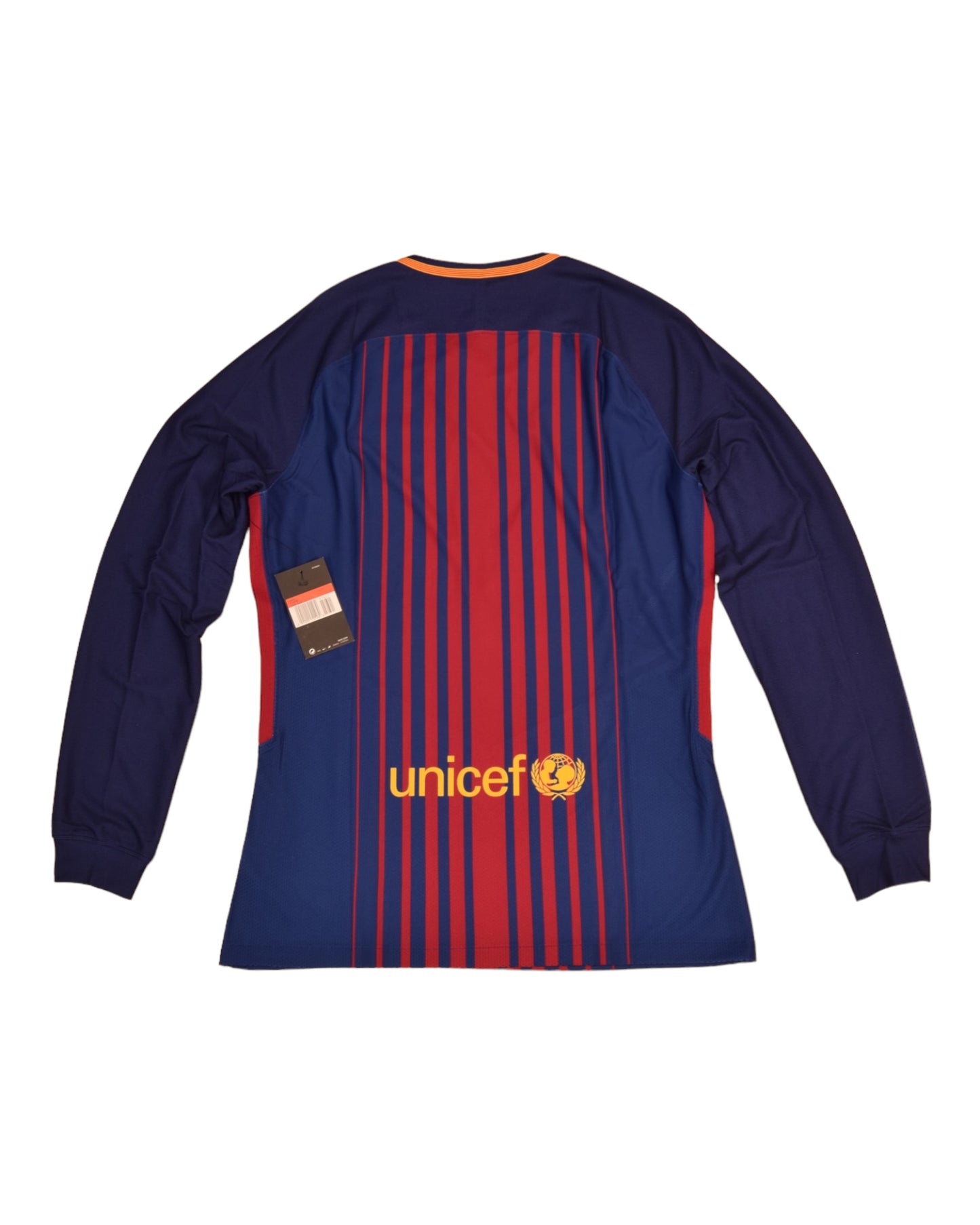 Authentic New FC Barcelona Nike Aeroswift Player Issue Home Football Shirt 2017-2018 Long Sleeves BNWT Deadstock Size L Red Blue Rakuten Unicef