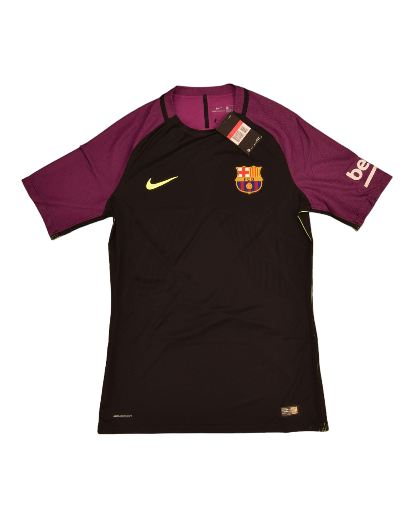 Authentic New Barcelona Nike 2016 - 2017 Aeroswift Player's Issue / Edition Goalkeeper Football Shirt BNWT Deadstock Shirt Size L Black Purple Beko Unicef
