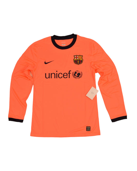 Authentic New FC Barcelona Nike Home Player's Issue / Edition Football Shirt 2009-2010 BNWT Deadstock Size L Unicef Short Sleeve Bright Mango Neon Sunset