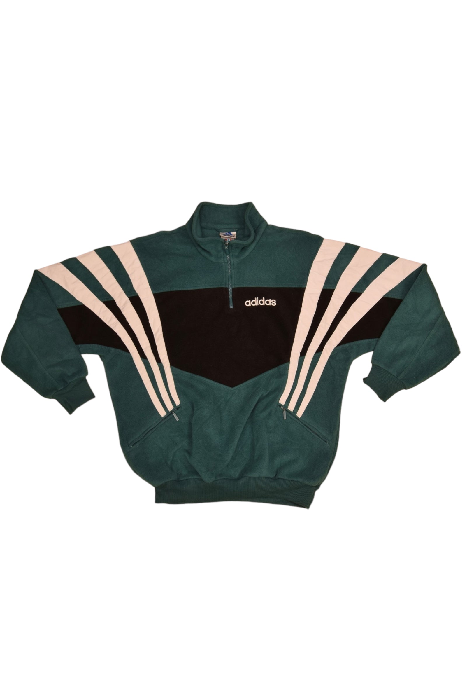 Vintage 90's Adidas Fleece Green Black Size M