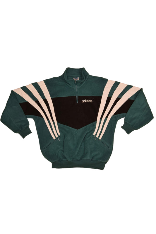 Vintage 90's Adidas Fleece Green Black Size M