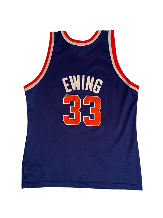Vintage 90's Patrick Ewing New York Knicks Champion 33 Blue Size 44 Made in USA