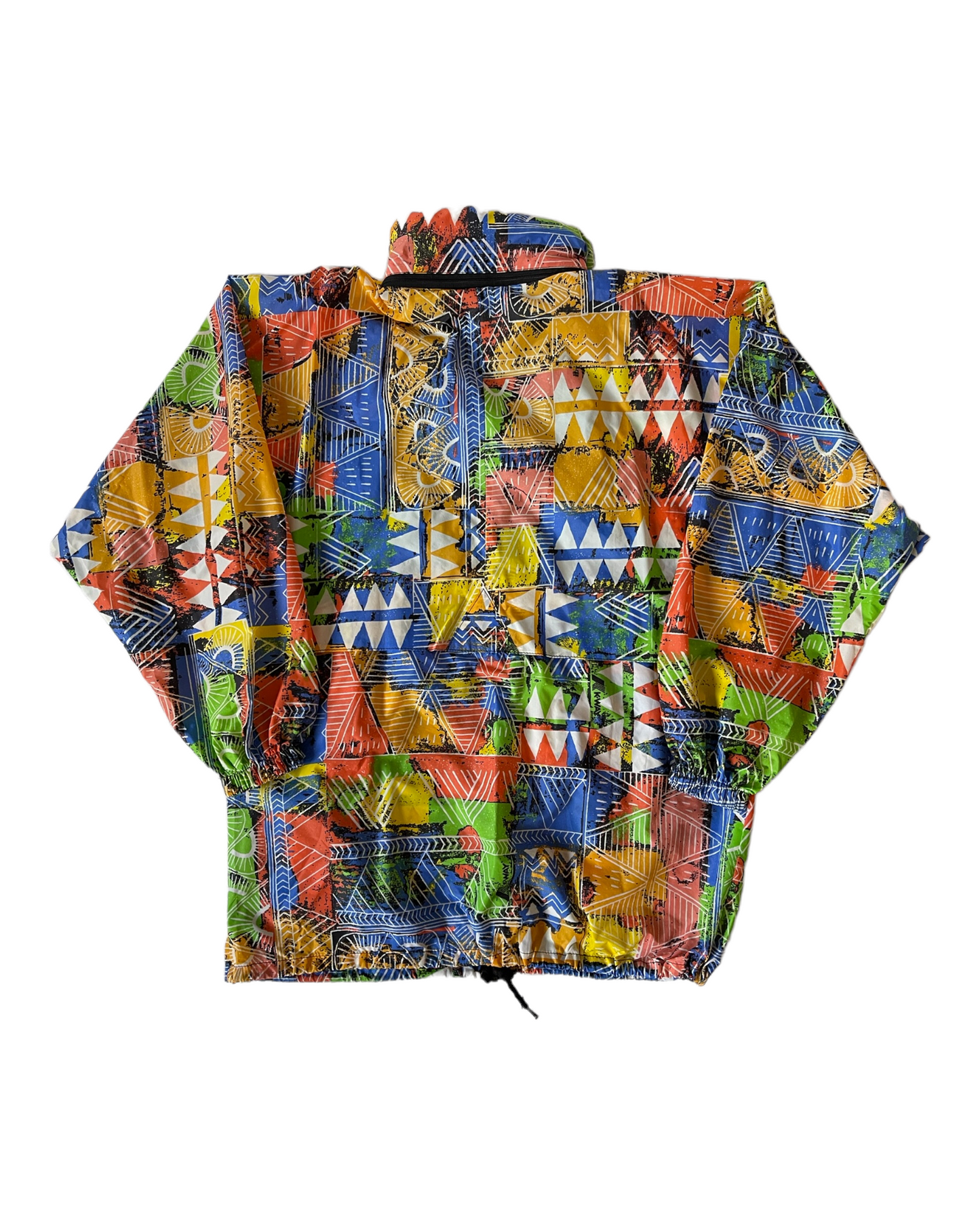 Vintage 90'S K-WAY Windbreaker Abstract Pattern Multicolour Size L