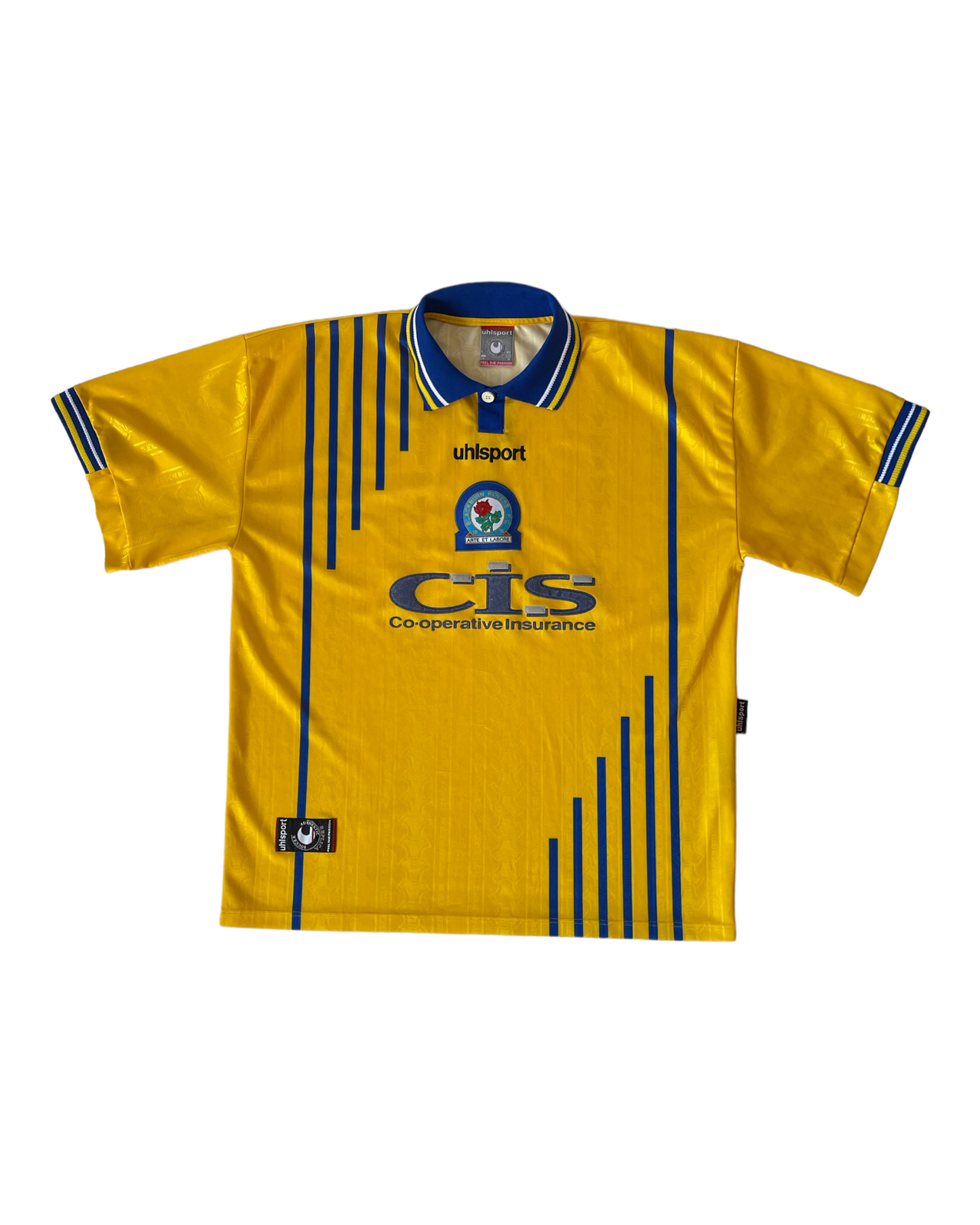 Blackburn Rovers FC 1998-1999 Uhlsport Away Football Shirt Size XL CIS Yellow