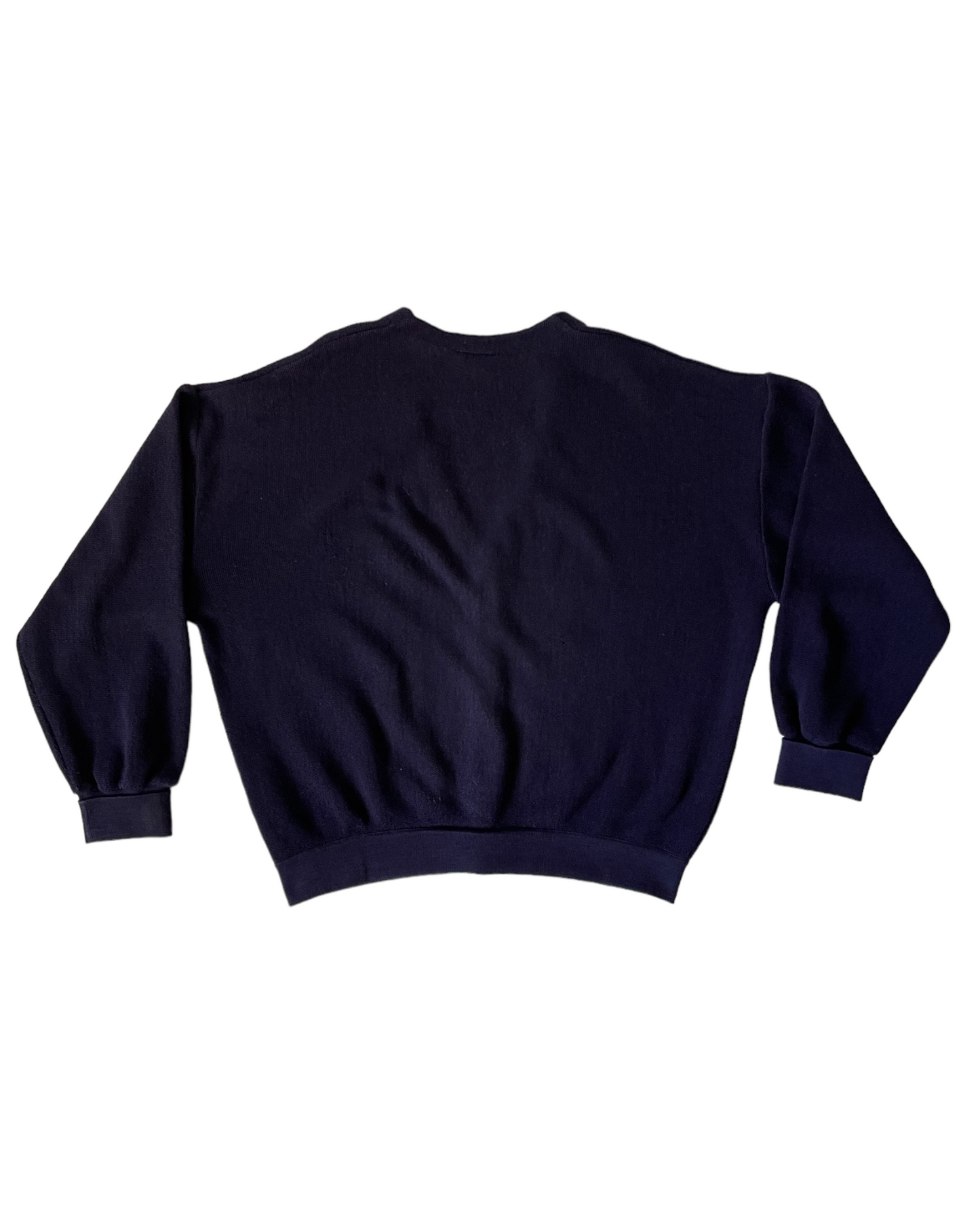 Vintage 80's Lacoste Cardigan Made in France Navy Blue 100% Wool