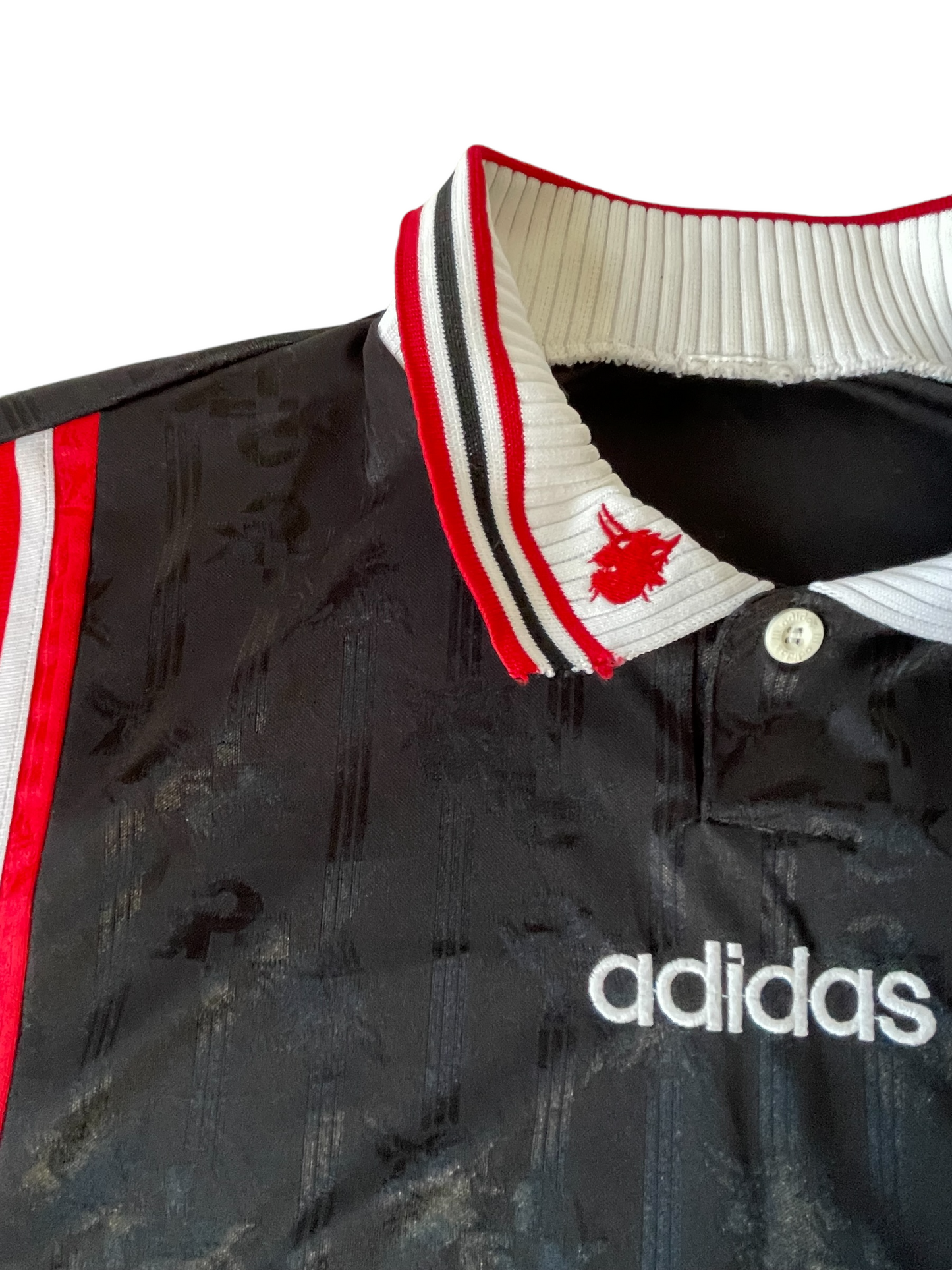 Kaiserslautern FCK Adidas 1996 - 1997 - 1998 Away Football Shirt Black Red White Size XL - XXL Crunchips