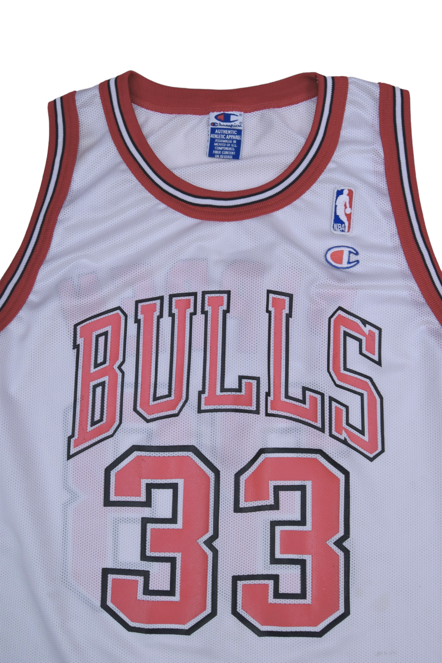 Scottie Pippen Chicago Bulls 1995 - 1998 Champion Basketball Home Jersey NBA White Size 44 Large