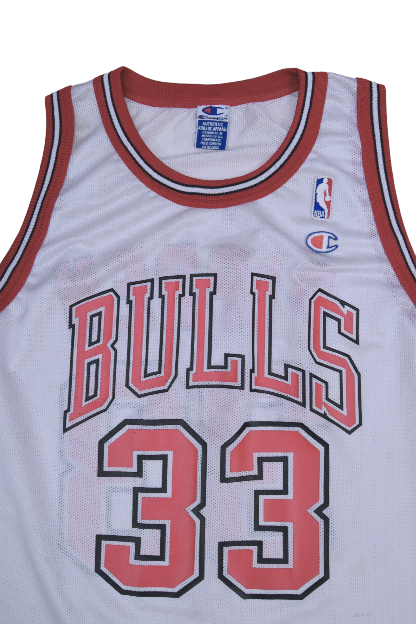 Scottie Pippen Chicago Bulls 1995 - 1998 Champion Basketball Home Jersey NBA White Size 44 Large