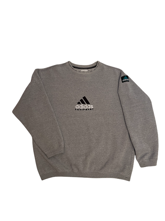 Vintage Adidas Equipment Sweatshirt Grey Size L-XL Heavy Cotton