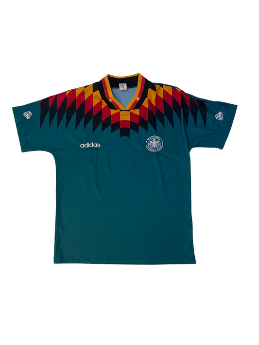 Vintage Germany Deutschland Adidas 1994-1995 Away Football Shirt Green Size L No 7