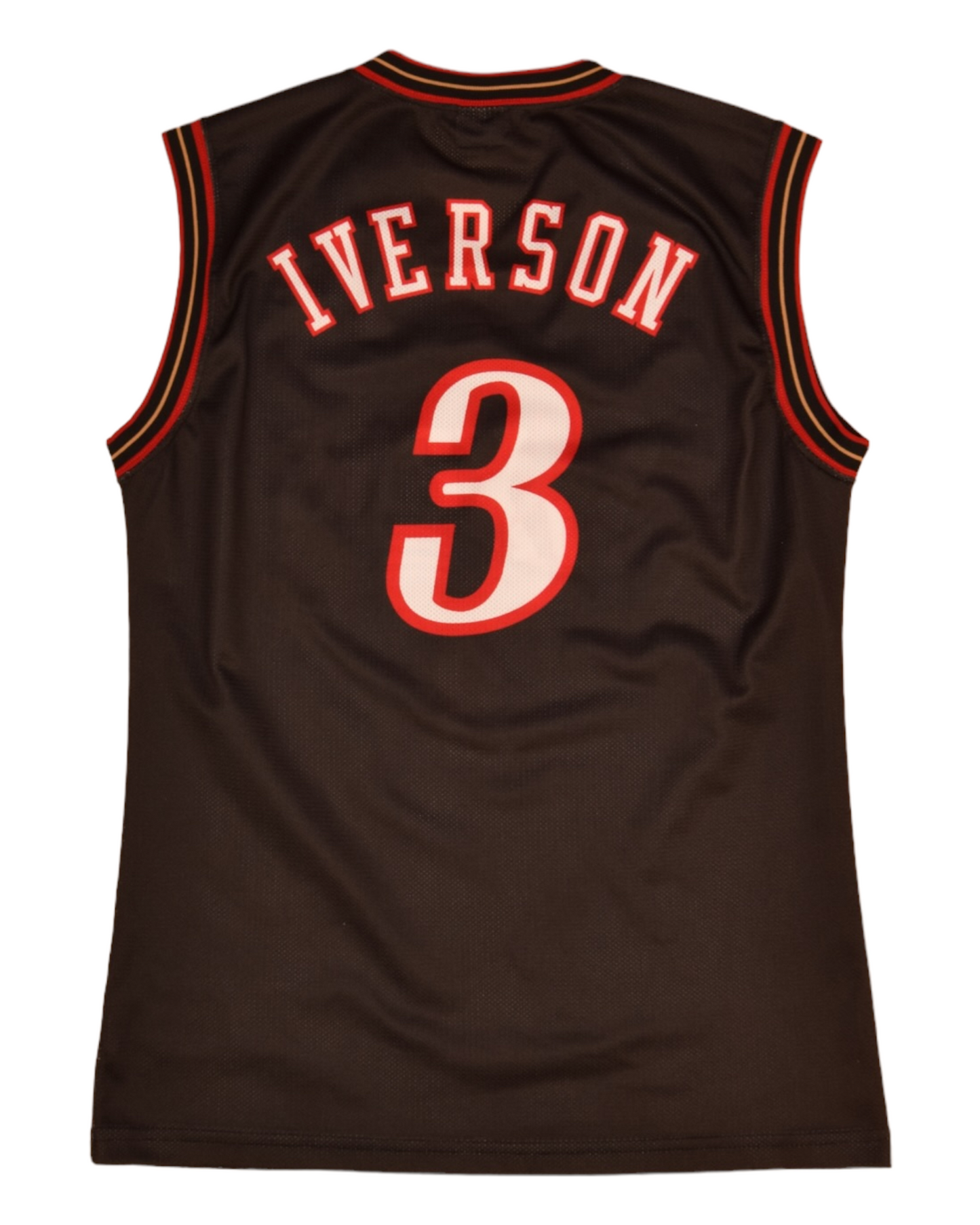Allen Iverson Philadelphia 76ers Sixers Champion 2000 2001 2002 Away Basketball Jersey Black NBA Size M