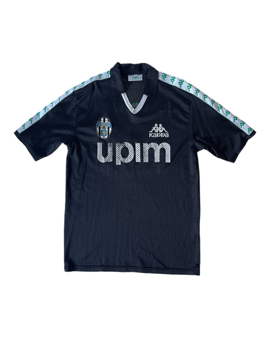 Vintage Juventus Kappa 1990-1991 Training Perforated Shirt Black Made in Italy Size L Upim