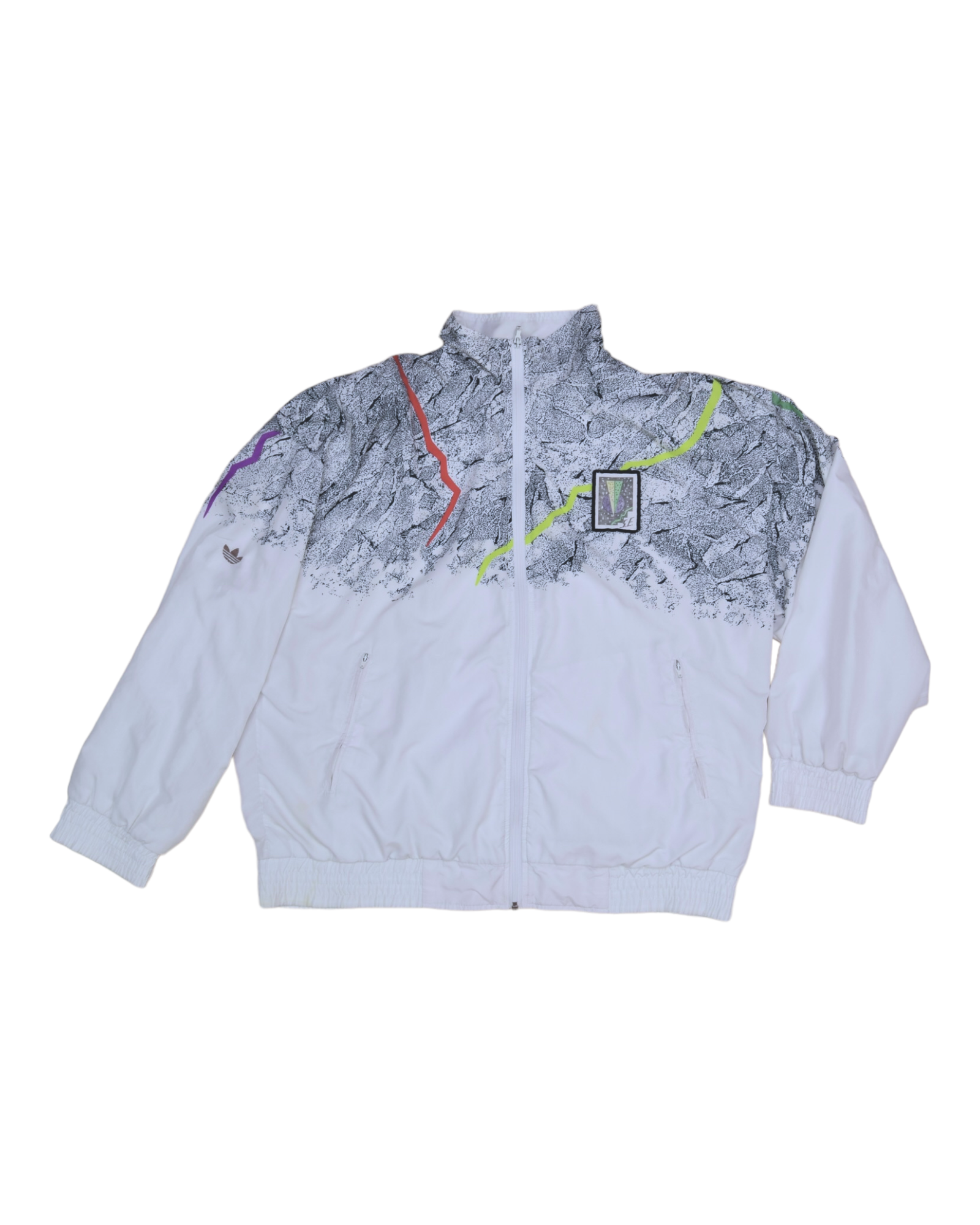 Vintage Adidas Stefan Edberg Tennis Jacket 80's Abstract Print Memphis Design Size XL Made in Yugoslavia