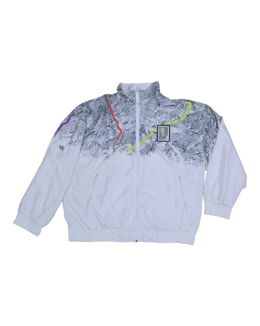 Vintage Adidas Stefan Edberg Tennis Jacket 80's Abstract Print Memphis Design Size XL Made in Yugoslavia