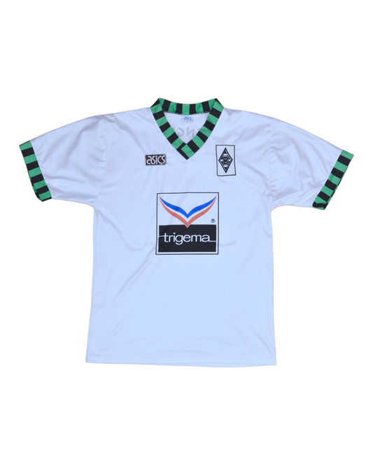 Borussia Mönchengladbach 1992 - 1993 - 1994 Asics Home Football Shirt Size M White Green Black  Trigema