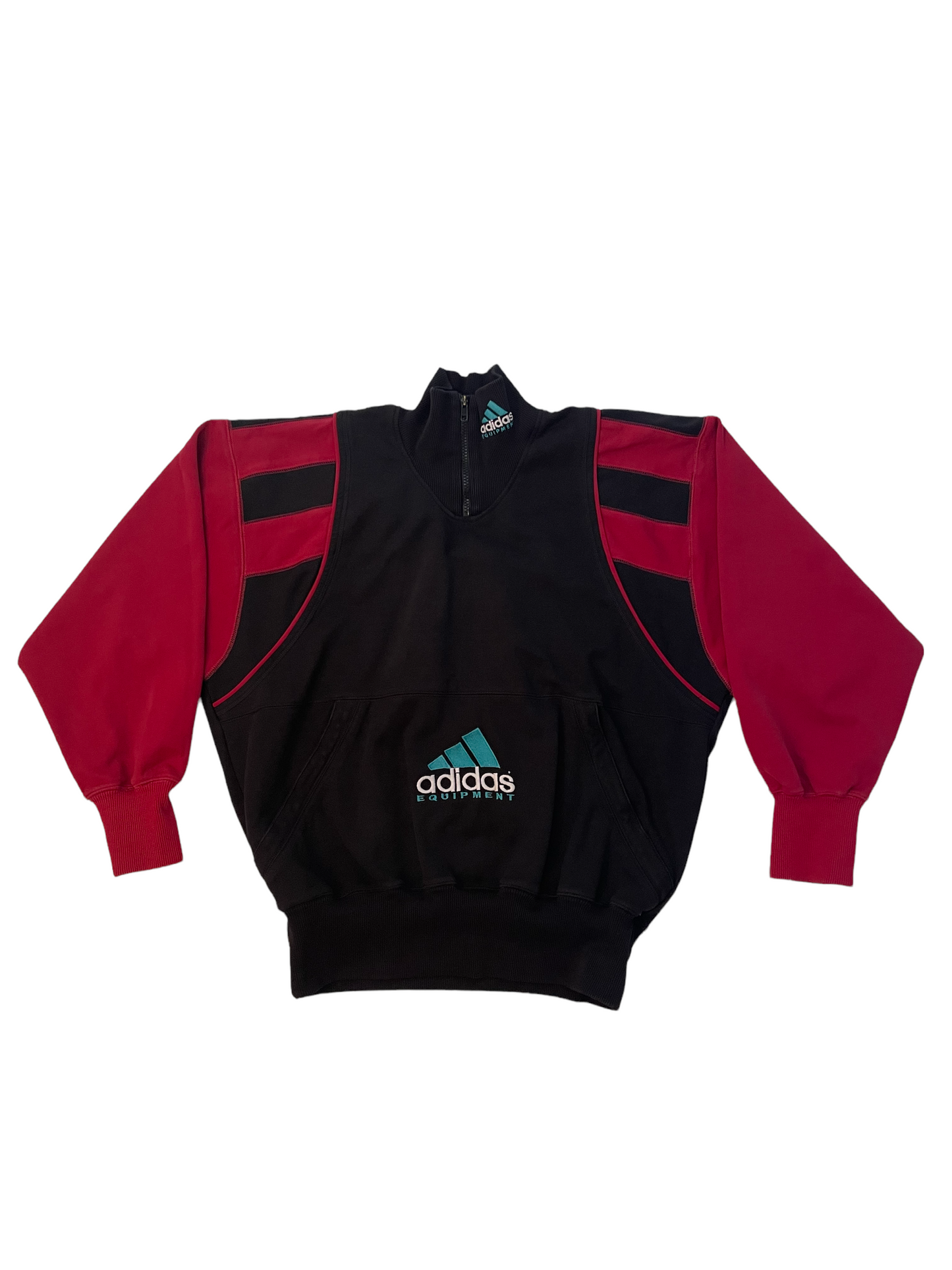 Vintage Adidas Equipment Sweatshirt 90's Red Black Size M-L