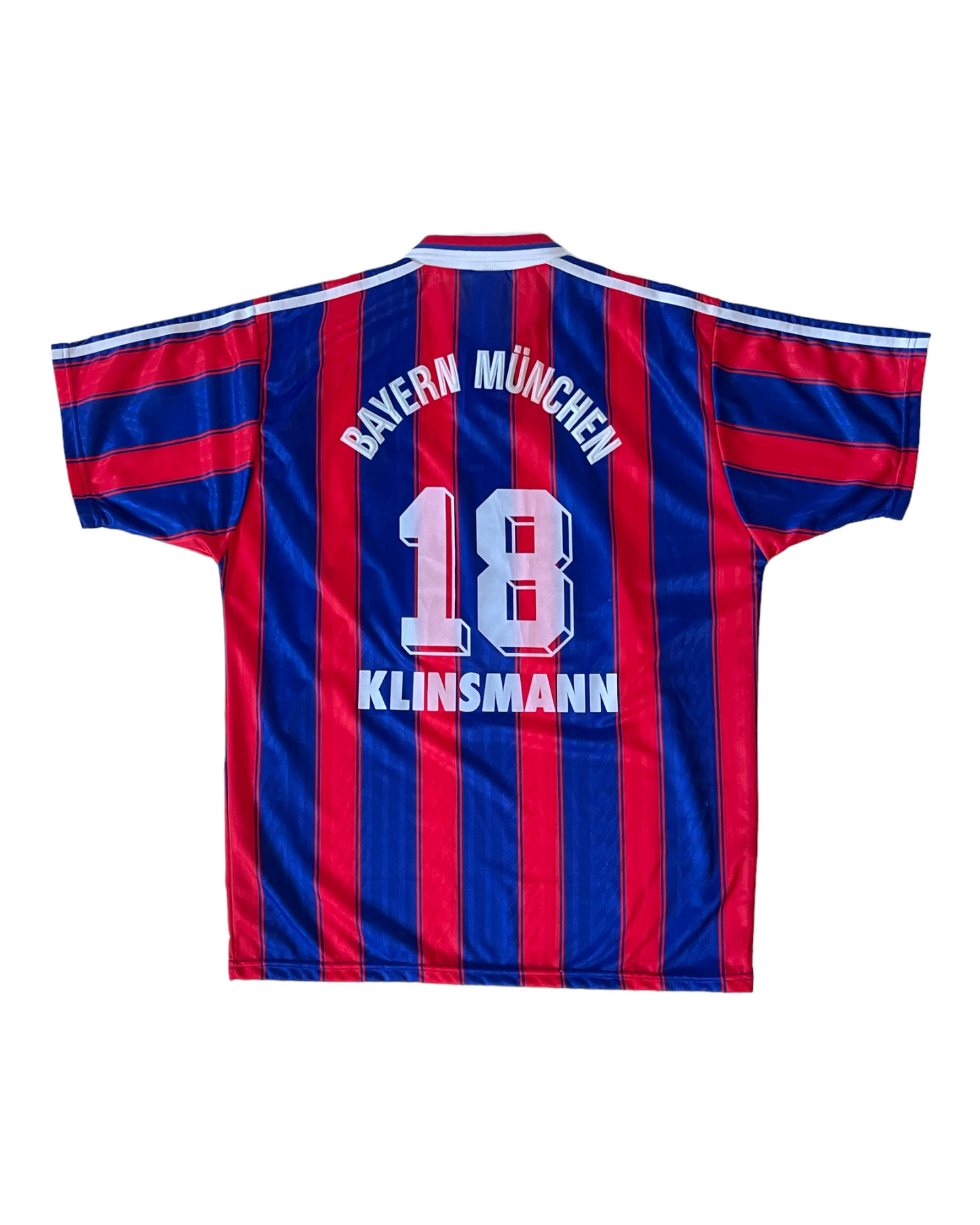 Bayern Munchen Munich Jürgen Klinsmann Adidas 1995 - 1997 Home Football Shirt #18 Opel Red Blue Size L Made in England