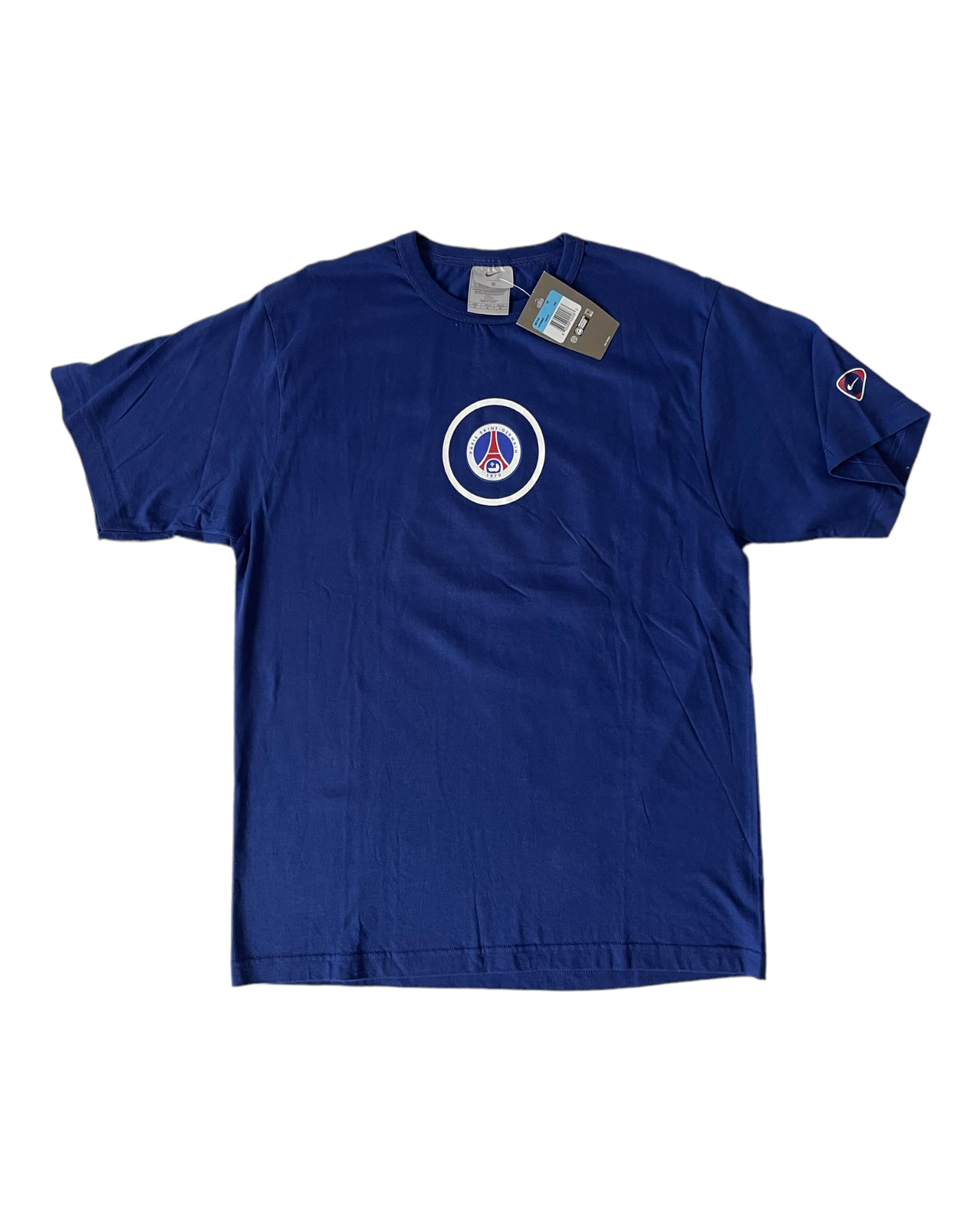 PSG Paris Saint Germain Nike Team Total 90 BNWT Early '00 T-Shirt Blue Size M 100% Cotton NOS OG DS