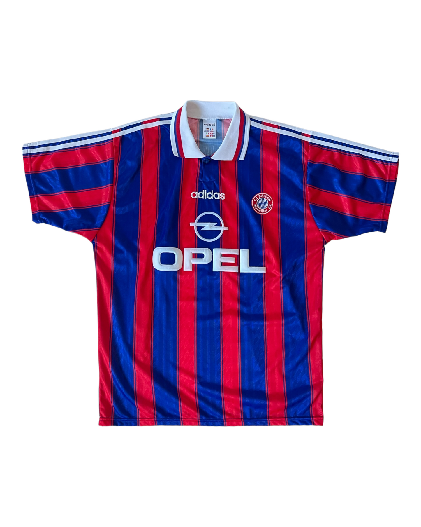 Bayern Munchen Munich Jürgen Klinsmann Adidas 1995 - 1997 Home Football Shirt #18 Opel Red Blue Size L Made in England