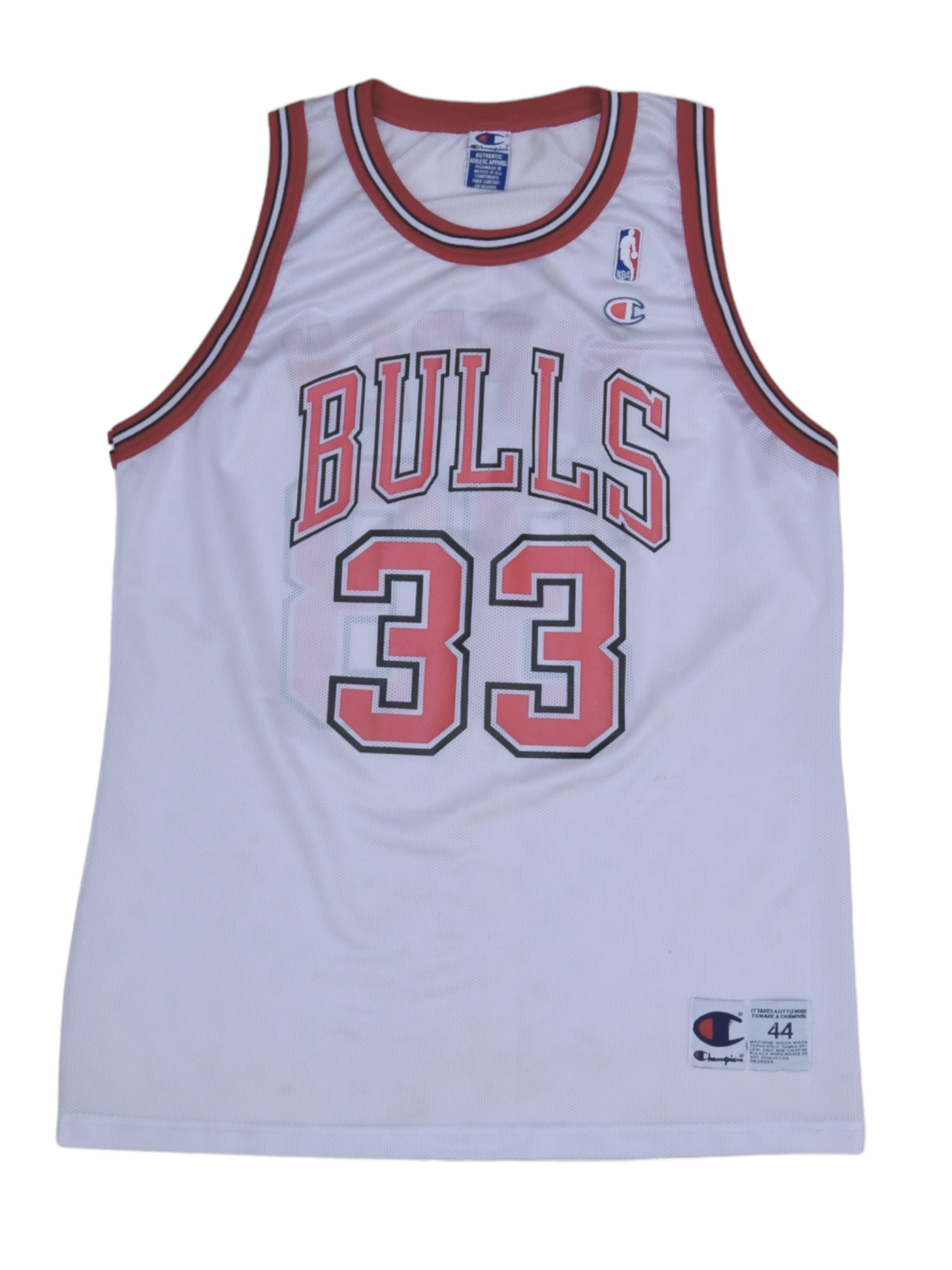 Scottie Pippen Chicago Bulls 1995 - 1998 Champion Basketball Home Jersey NBA White Size 44 Large