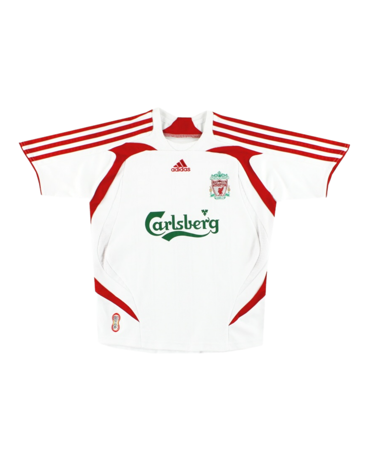 Liverpool FC Adidas 2007 - 2008 Away Football Shirt Size M Carlsberg White Climacool