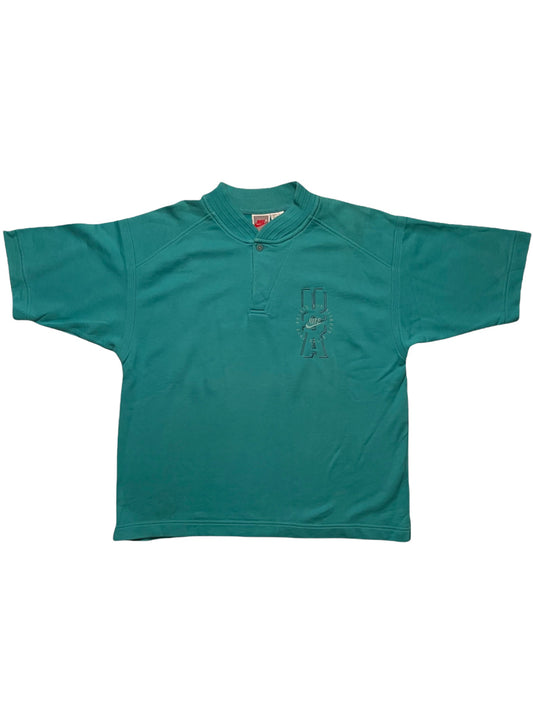 Vintage 90's Nike T-Shirt Green Heavy Cotton USA Sports & Fitness Since 1972 Size L