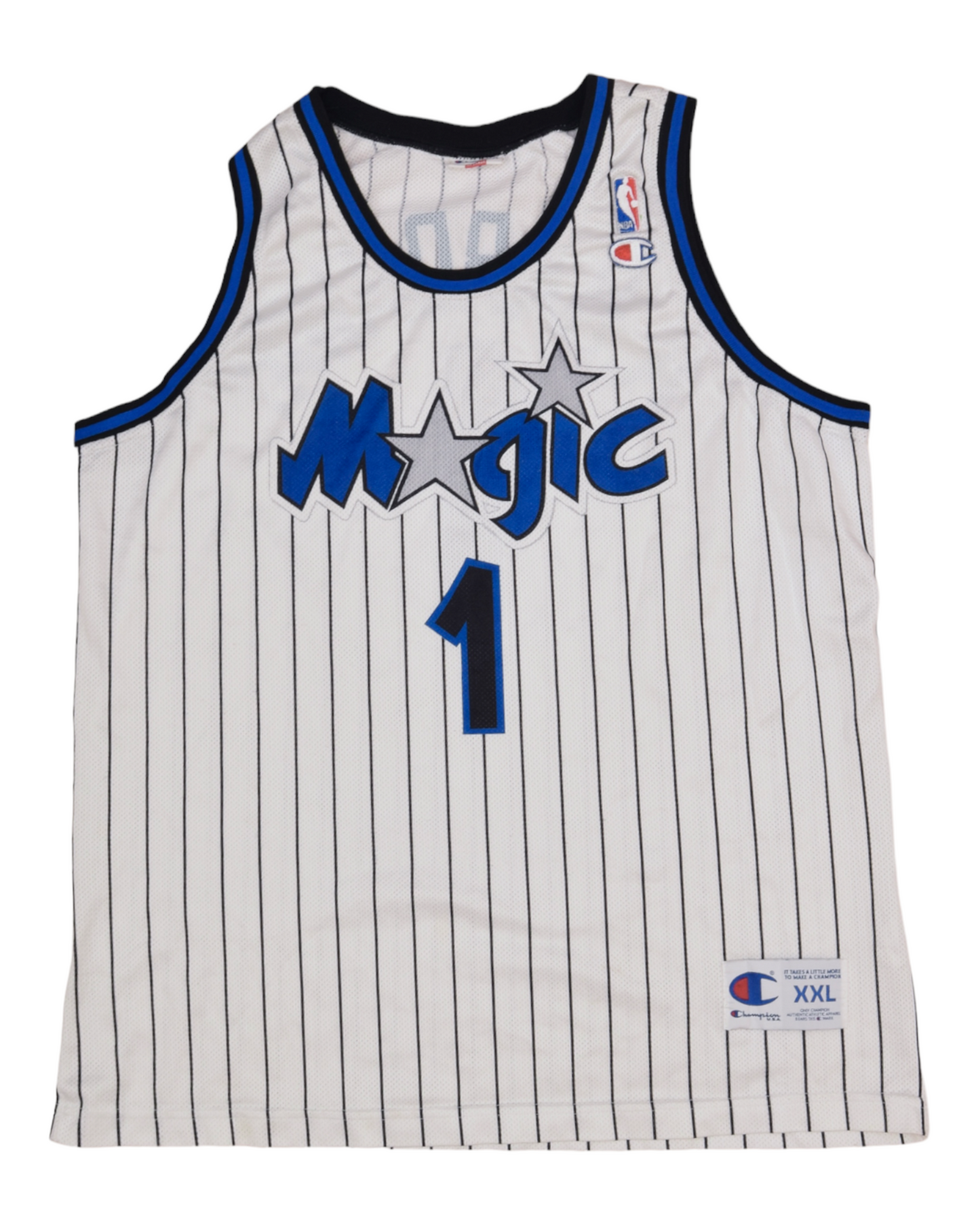 Vintage Orlando Magic Anfernee Penny Hardaway Champion 1993 - 1994 #1 Jersey NBA Basketball White Black Stripes Size XXL