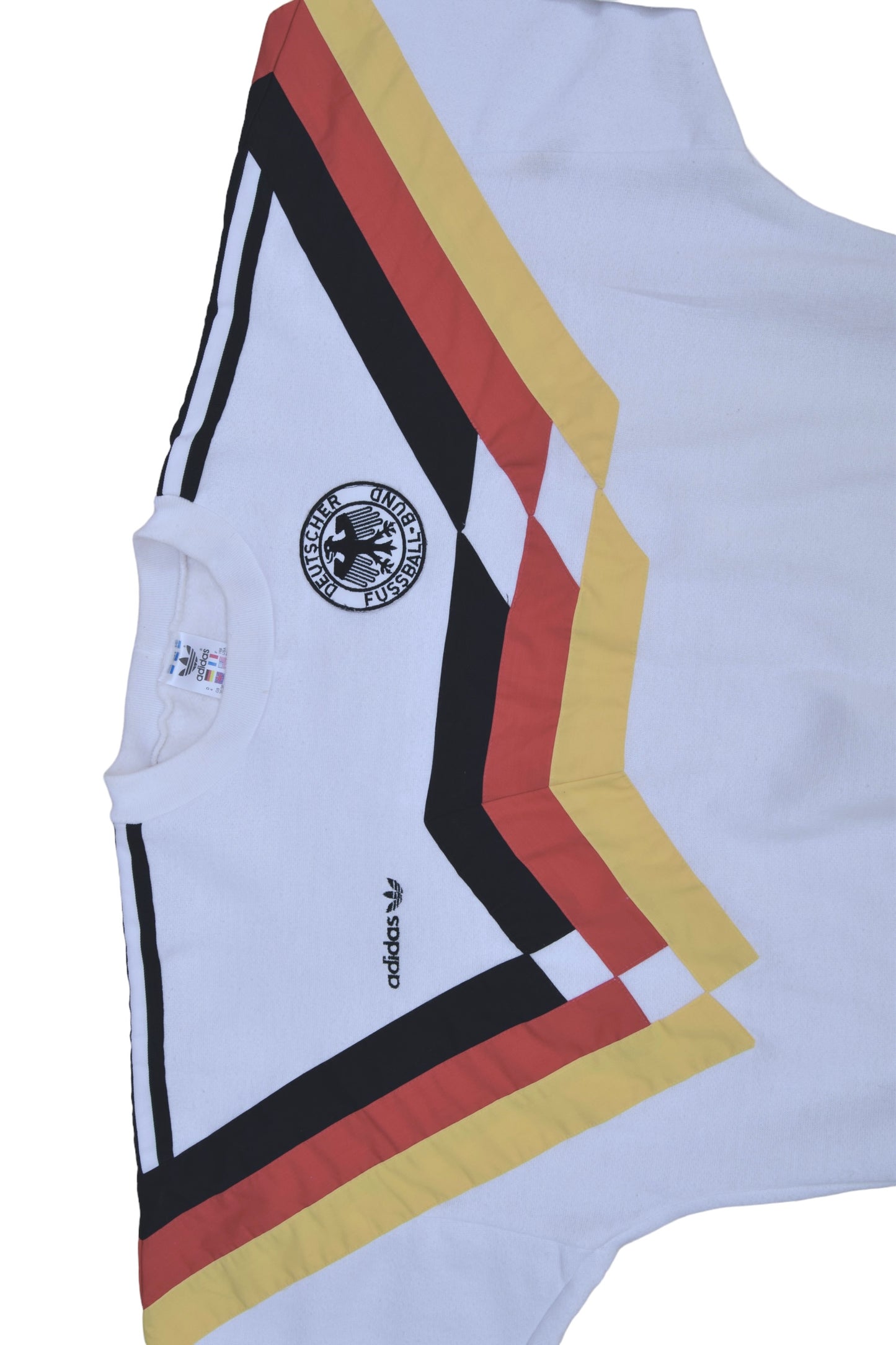 Vintage Germany Adidas 1989-1991 Football Sweatshirt Size S-M White Black Red Yellow