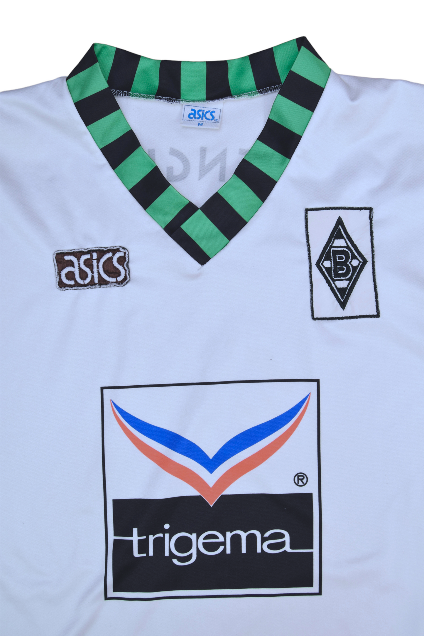 Borussia Mönchengladbach 1992 - 1993 - 1994 Asics Home Football Shirt Size M White Green Black Trigema