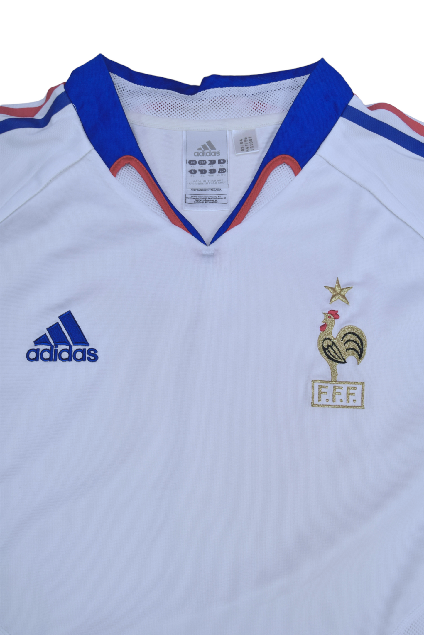 France Adidas 2004 2005 2006 Away Football Shirt White Size Size XL