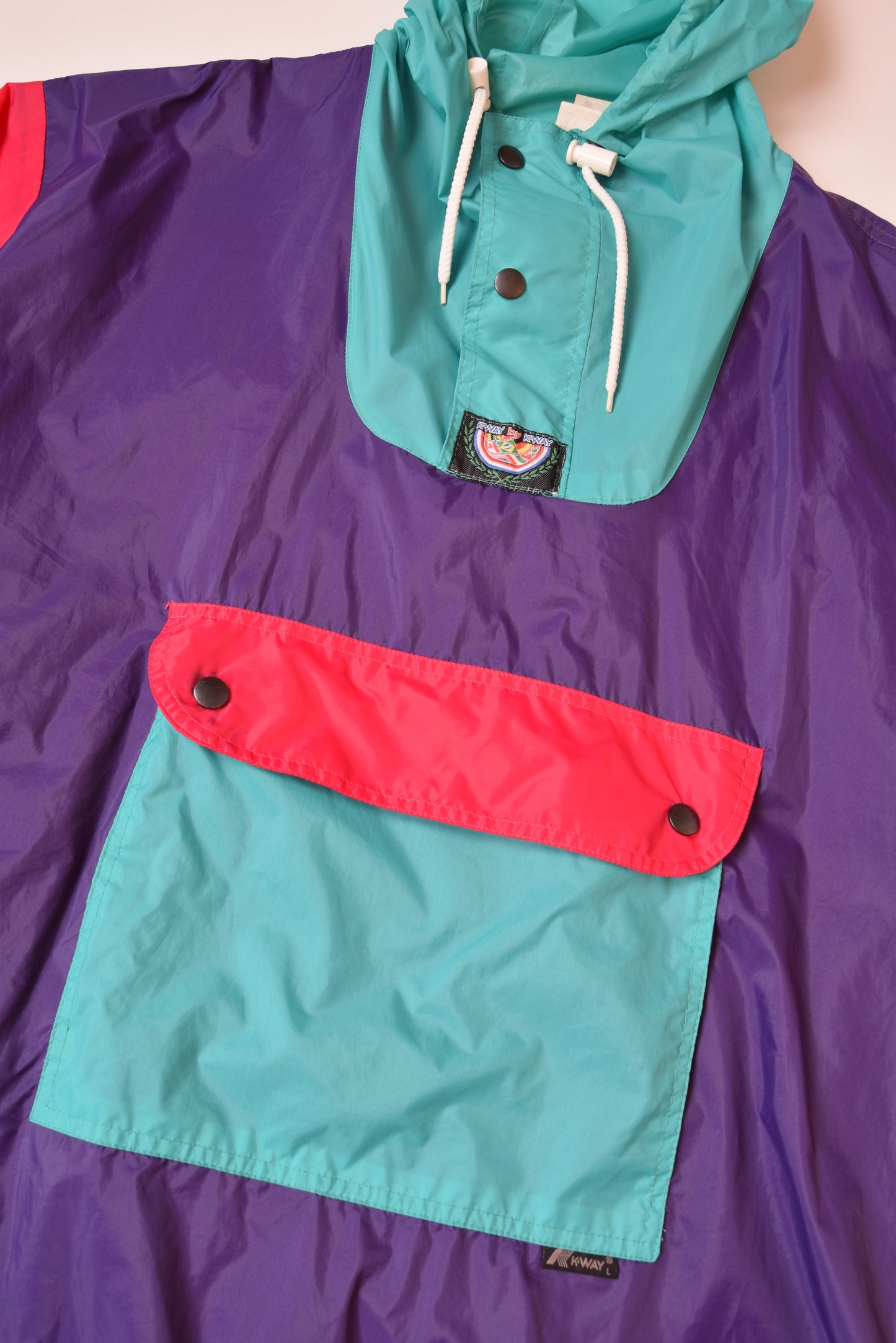 Vintage K-Way Coloroful Windbreaker Size L