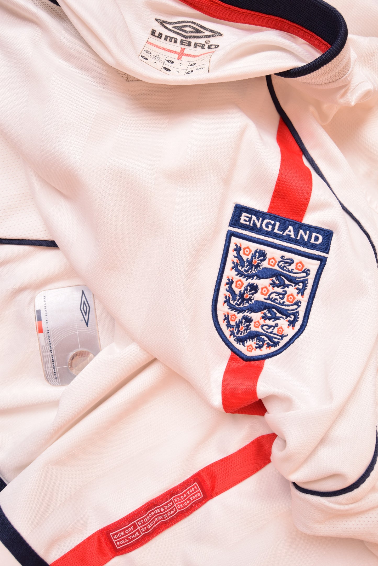 England Umbro 2001-2003 Football Home Shirt Size XL