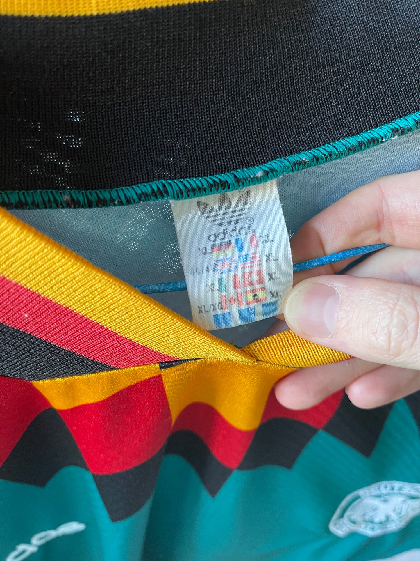 Vintage Germany Deutschland Adidas 1994-1995 Away Football Shirt Green Size XL