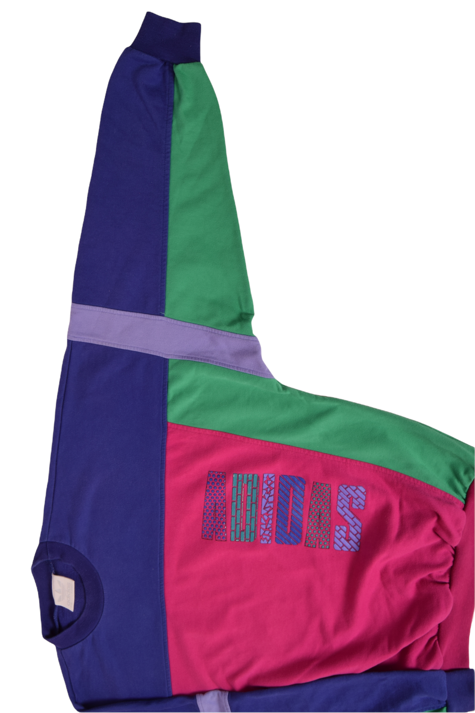 90's Adidas Sweatshirt Crew Neck Pink Green Blue Purple Size XL