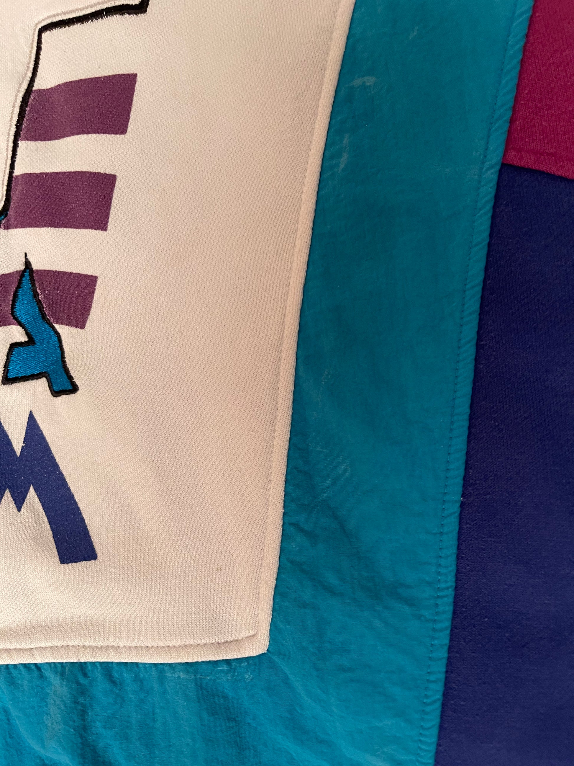 Vintage 90's Adidas Team Hoodie Size L-XL Blue White Pink