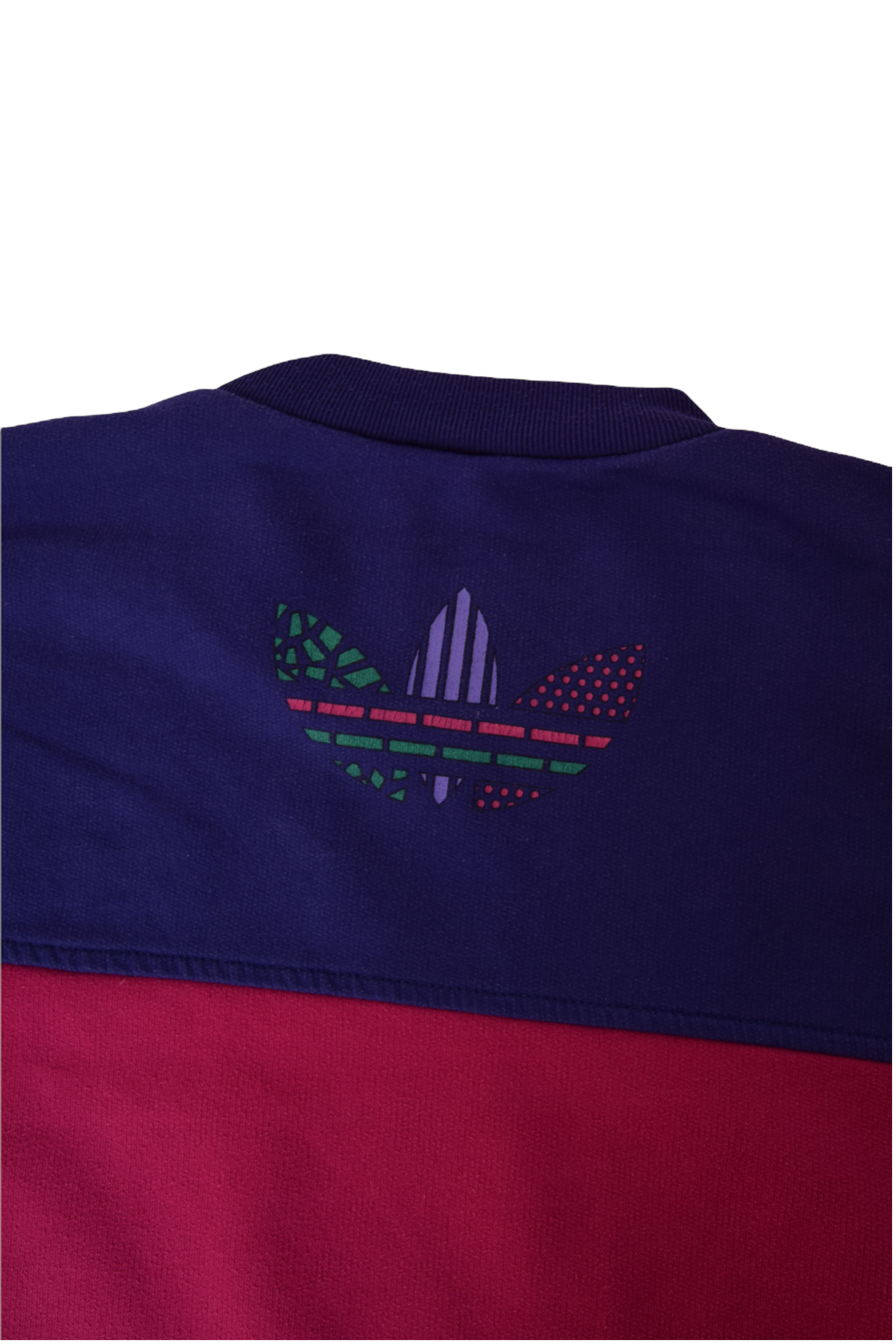 90's Adidas Sweatshirt Crew Neck Pink Green Blue Purple Size XL