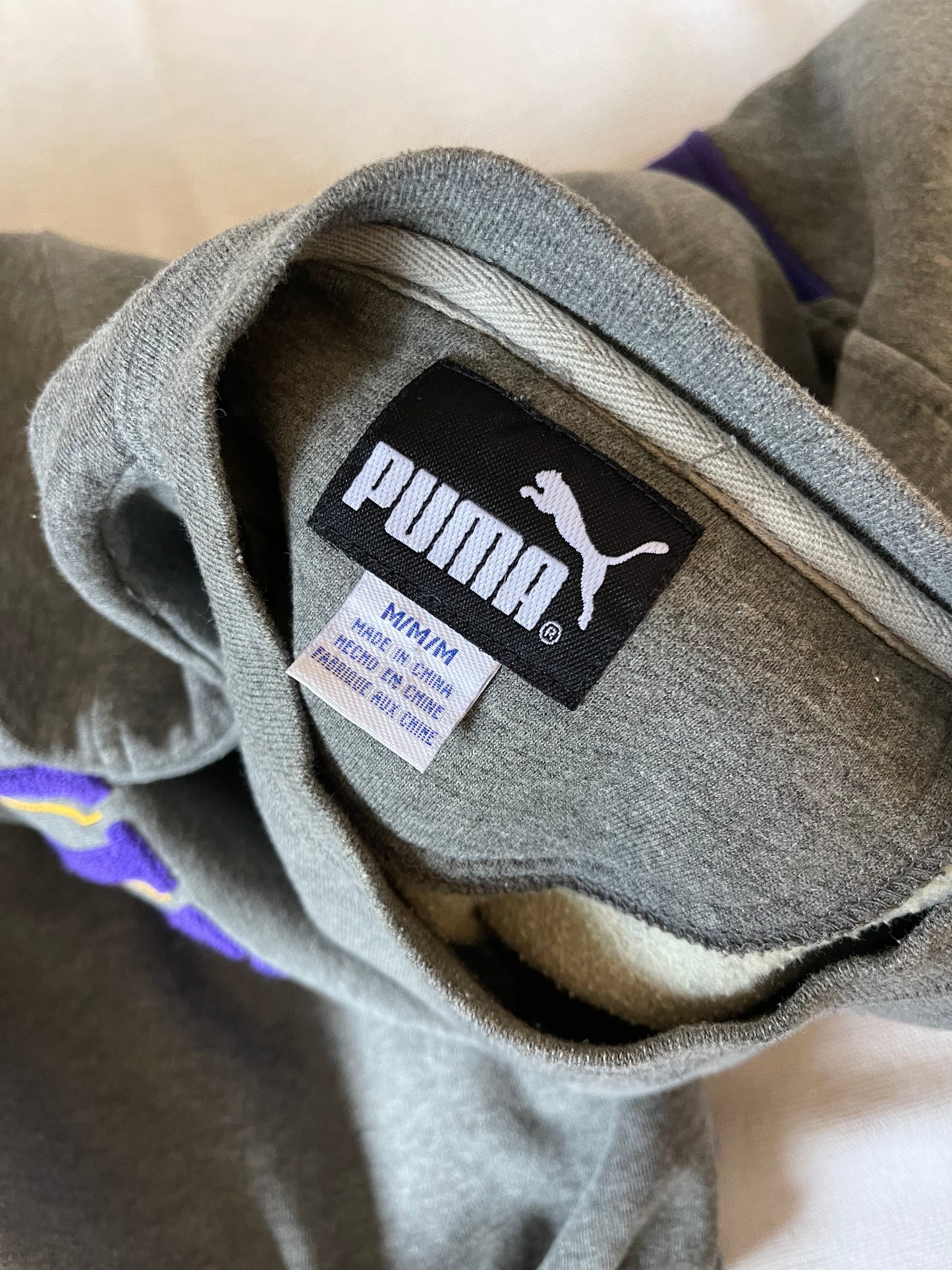 Vikings Minnesota Puma Football NFL Embroidered Grey Size M