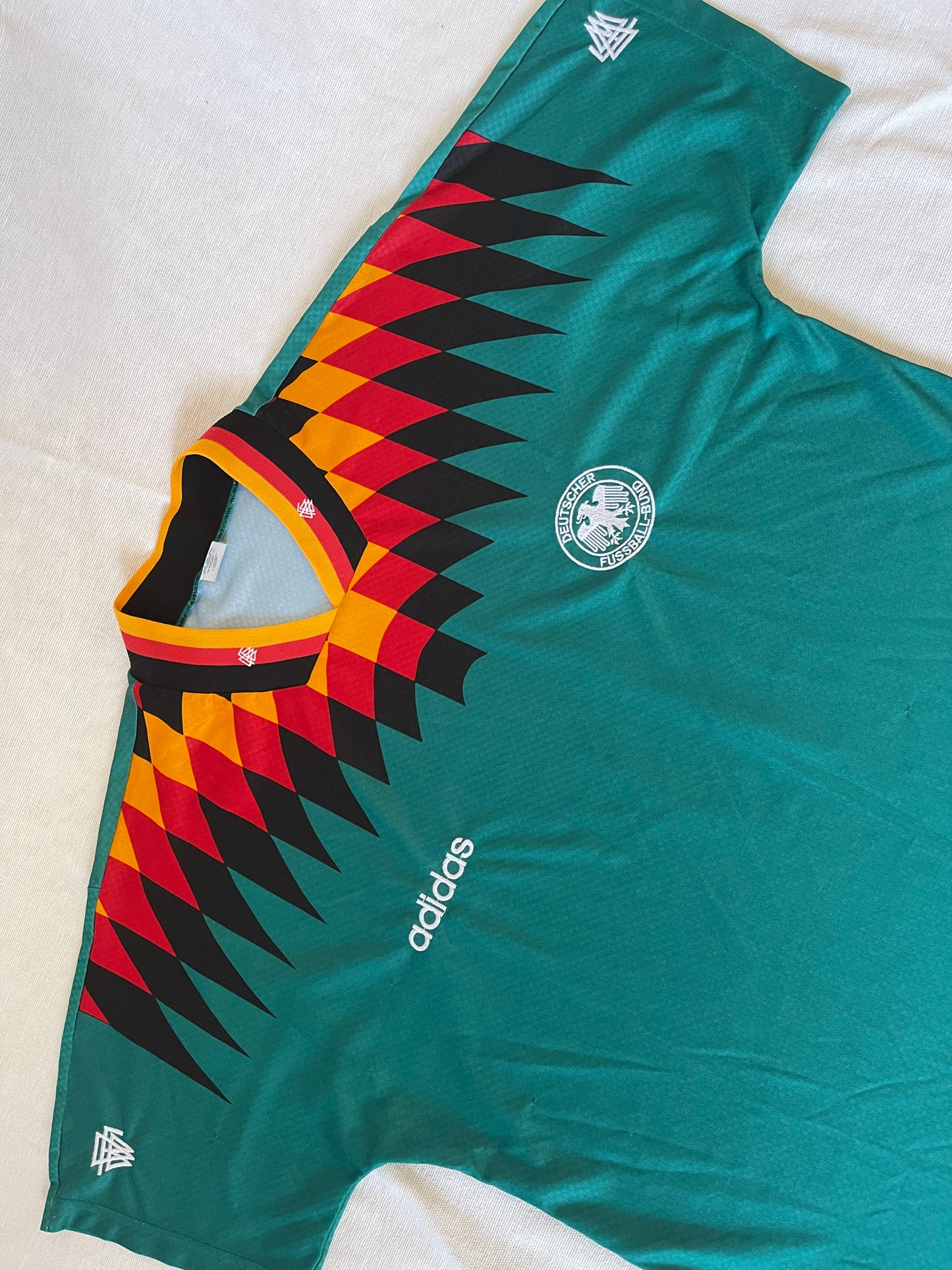 Vintage Germany Deutschland Adidas 1994-1995 Away Football Shirt Green Size XL