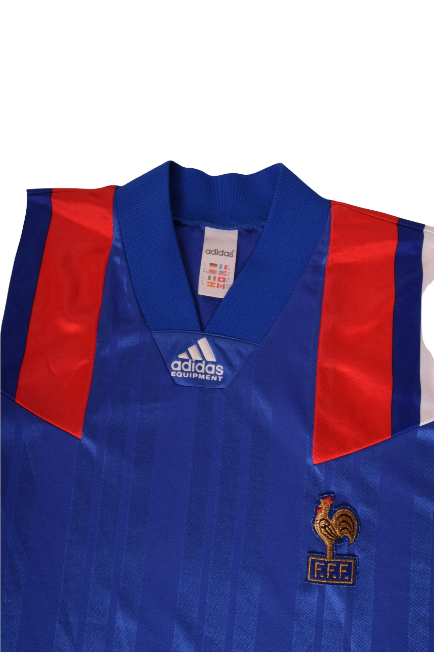 Vintage France Adidas Equipment 1992-1993 Home Football Shirt Size XL Blue Red White