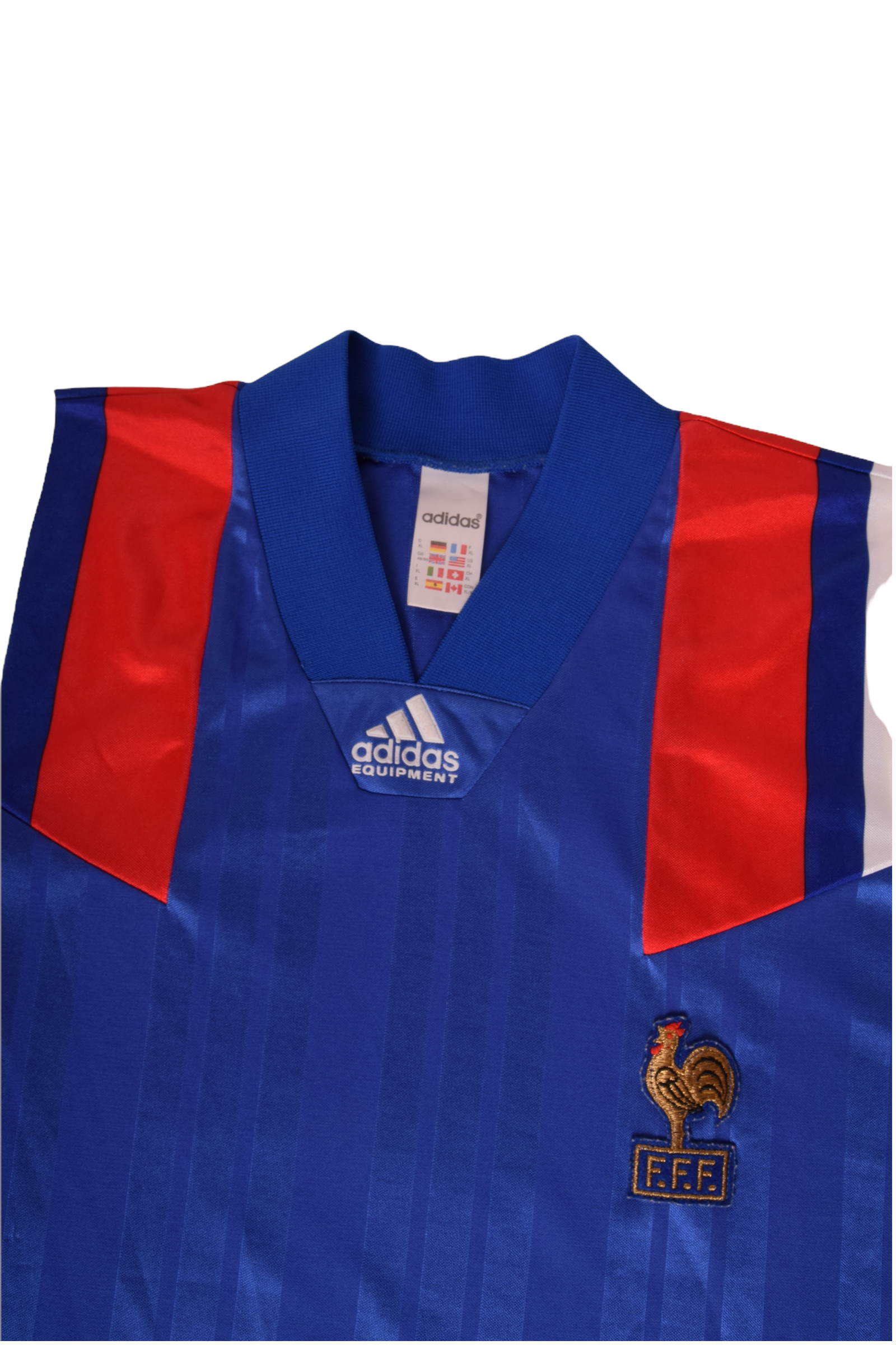 Vintage France Adidas Equipment 1992-1993 Home Football Shirt Size XL Blue Red White
