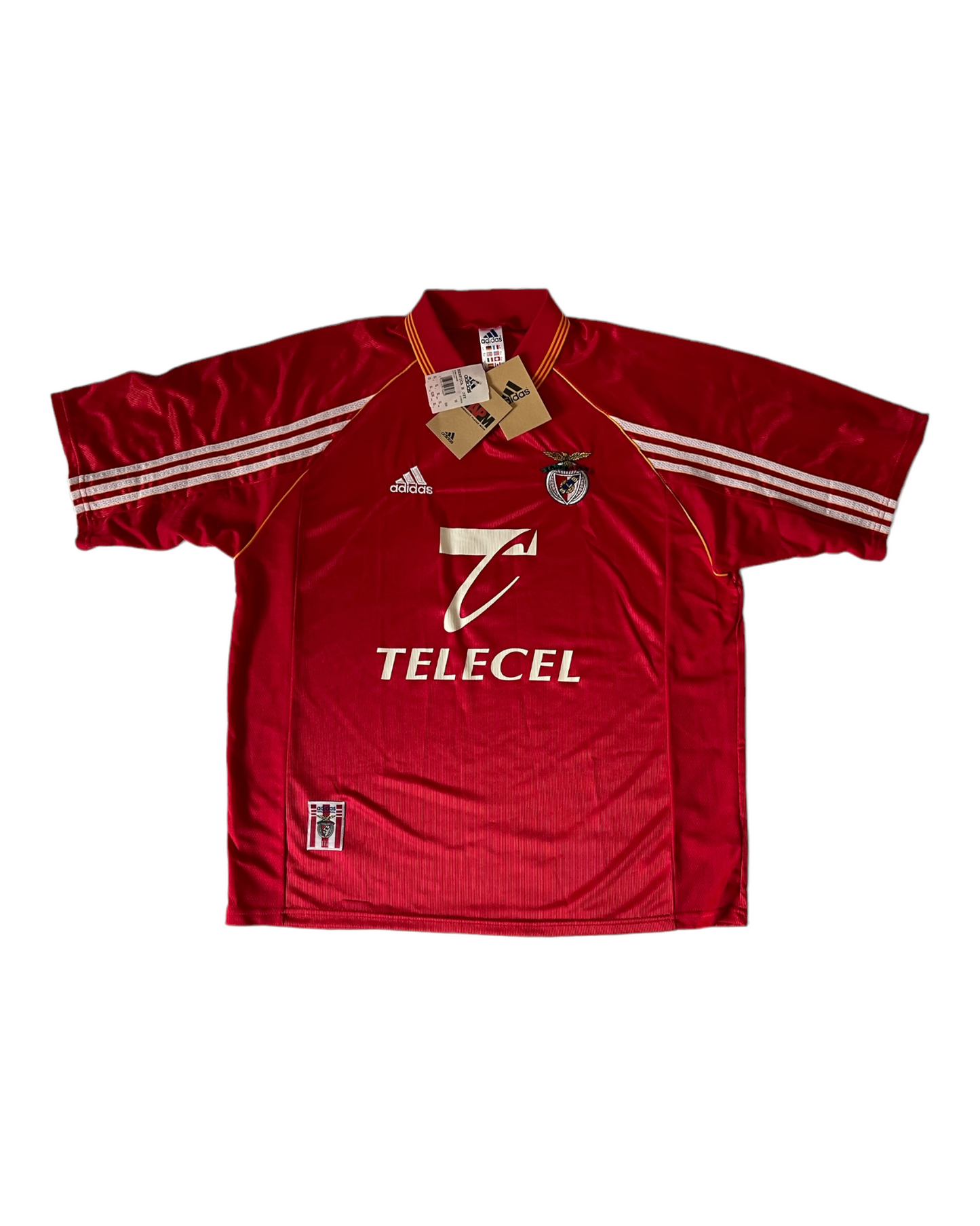 Vintage Benfica Lisbon Lisboa Adidas 1998 - 1999 Home Football Shirt Red Size XL Telecel Made in England Red BNWT New