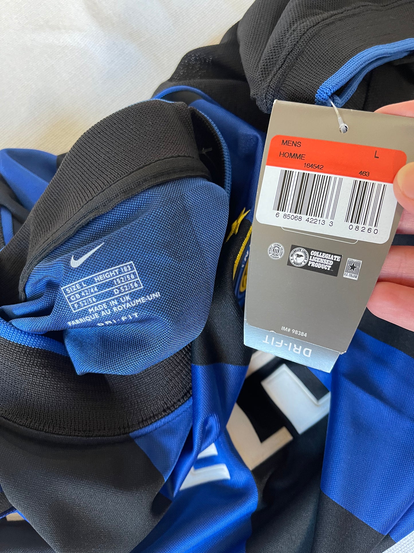 Authentic Inter Internazionale Milano Milan Nike Team 2000-2001 Home Football Shirt Black Blue Pirelli Size L Made in UK BNWT NOS OG DS DRI-FIT