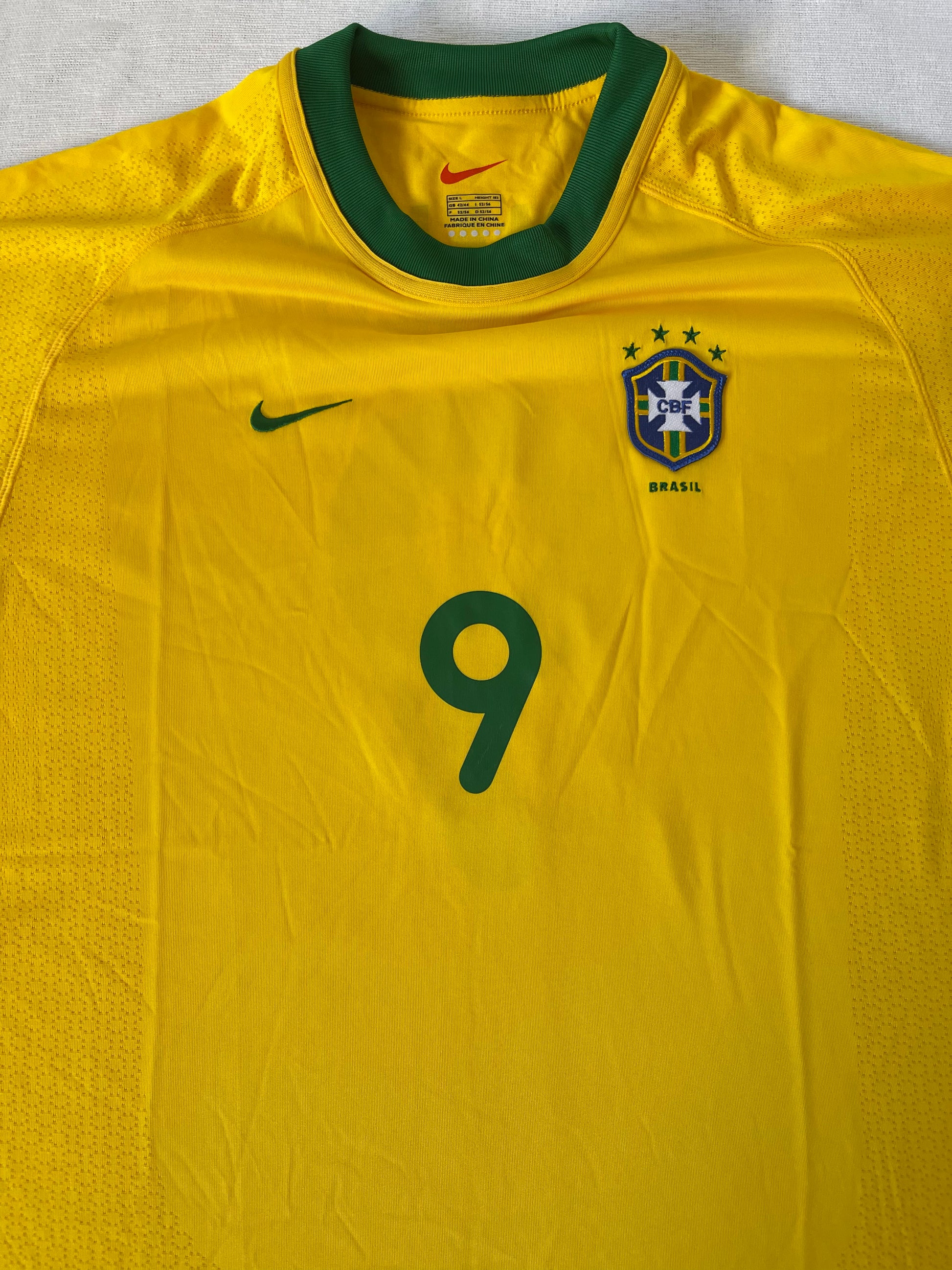 Authentic Ronaldo Brasil Brazil Nike No 9 2000-2001 Home Football Shirt Size XL Dri-Fit Yellow BNWT New