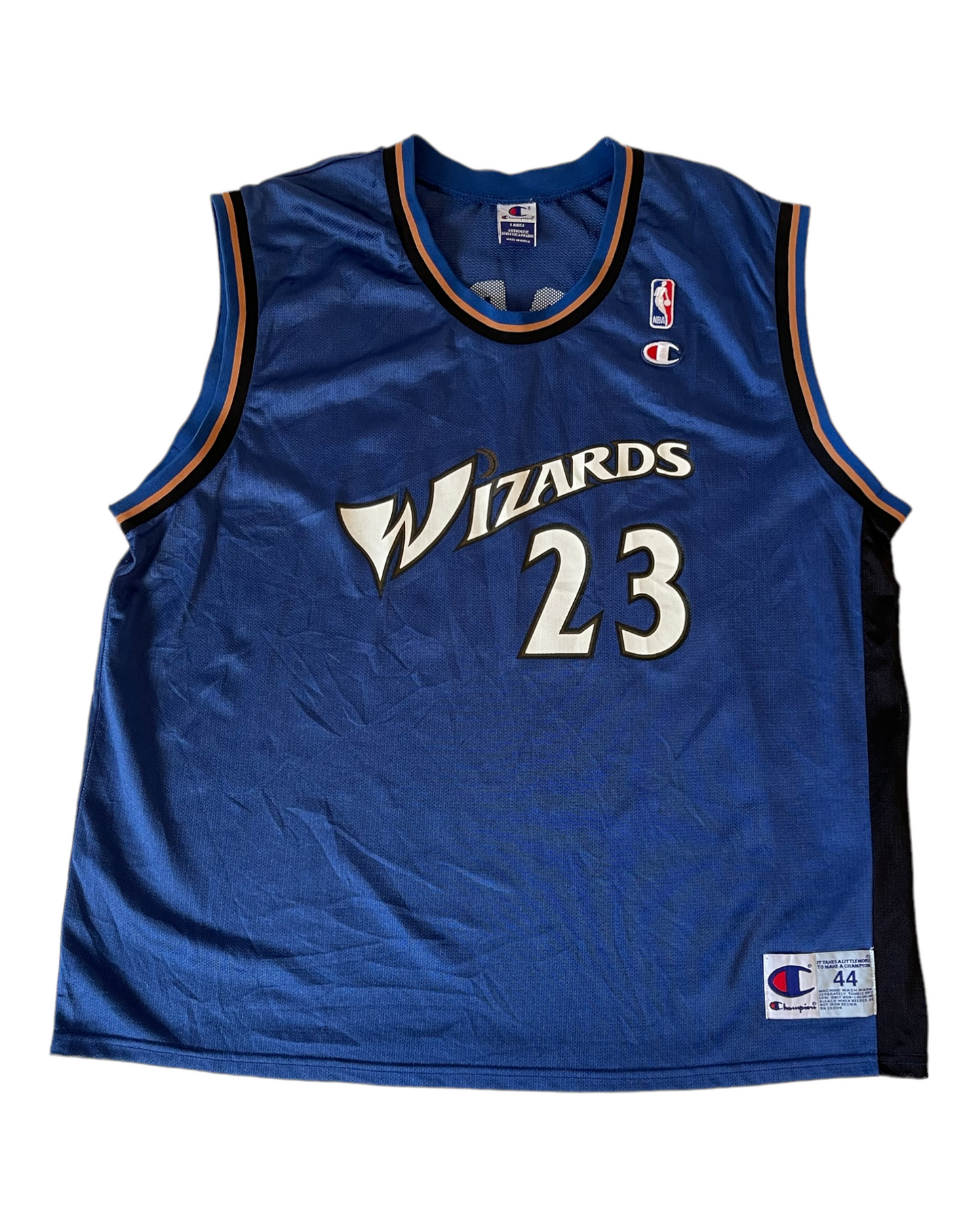 Michael Jordan Washinton Wizards Champion 2001-2002 Away Basketball Jersey Blue # 23 NBA Made in Korea Size 44 Size XL