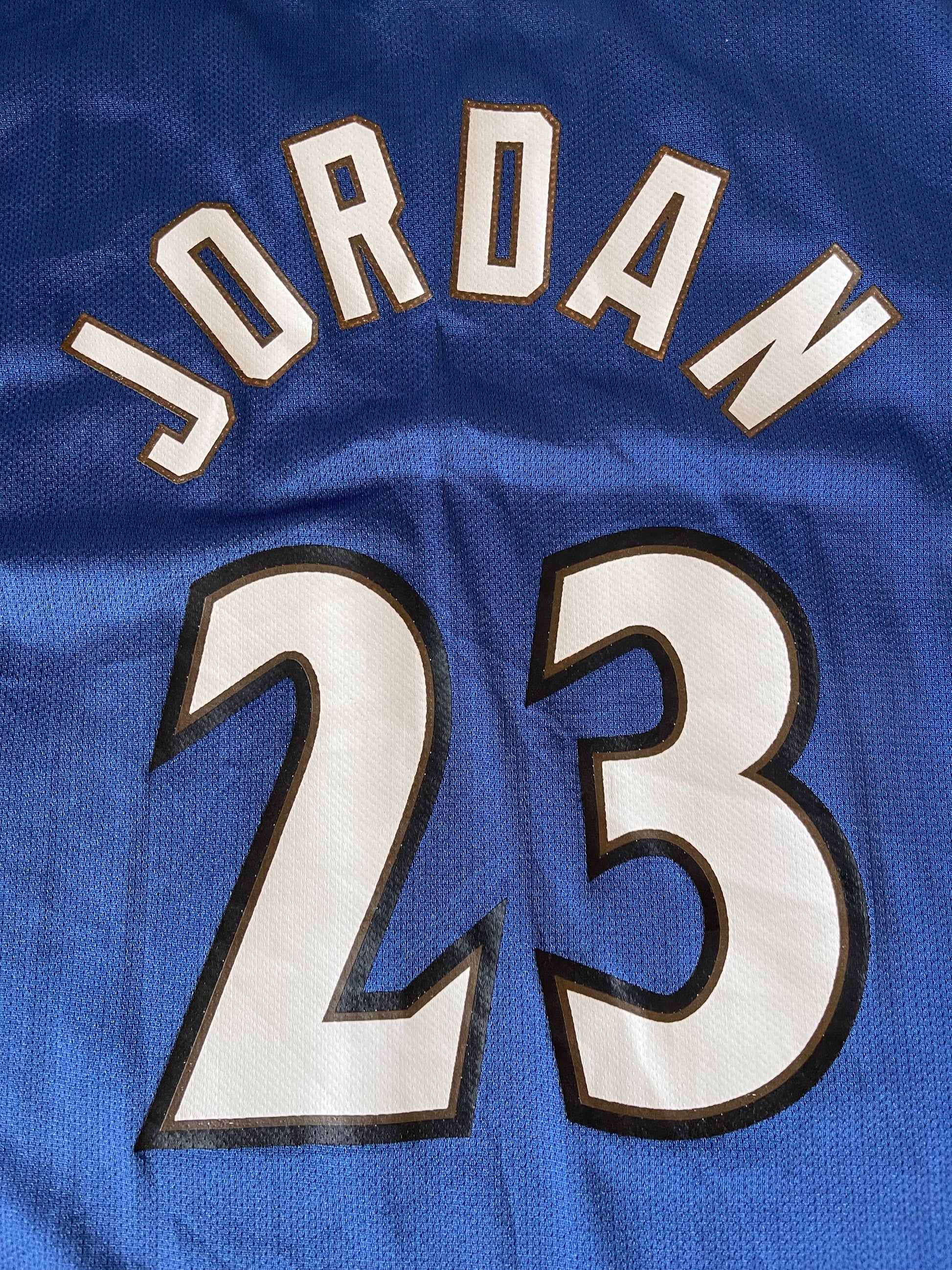 Michael Jordan Washinton Wizards Champion 2001-2002 Away Basketball Jersey Blue # 23 NBA Made in Korea Size 44 Size XL