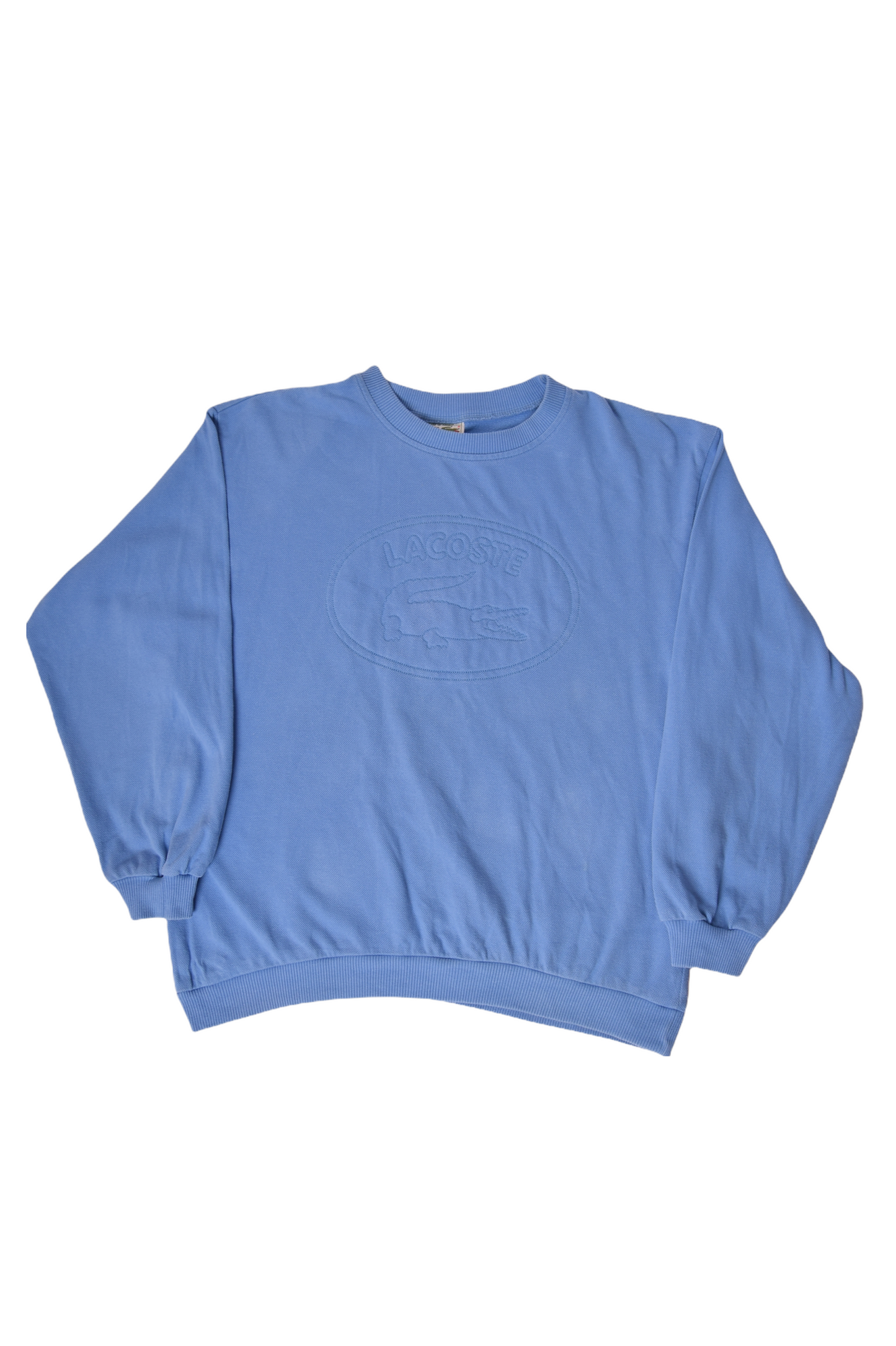 Vintage 80's Lacoste Pique Sweatshirt Crew Neck Made in France Size M-L 100% Cotton