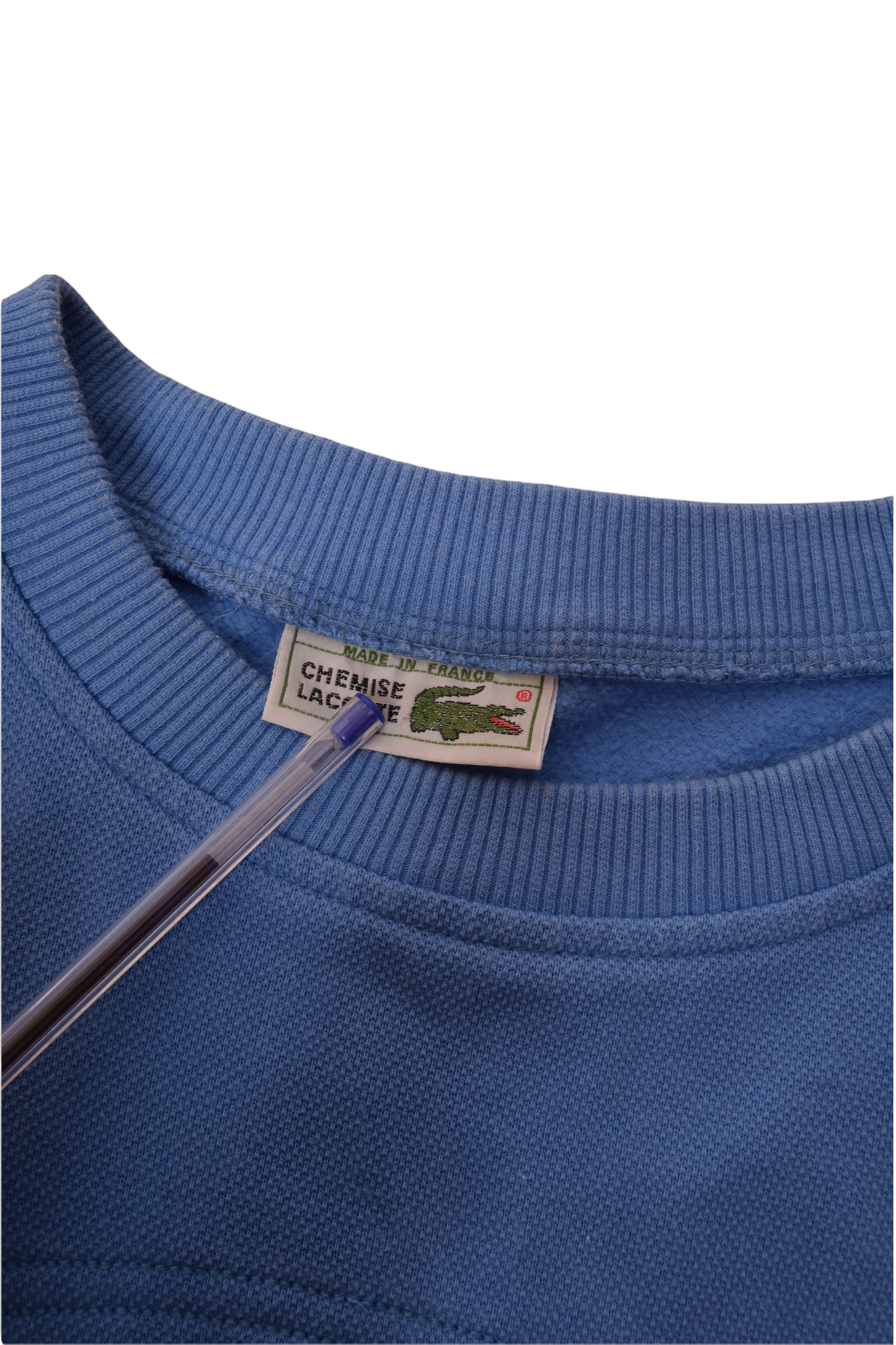 Vintage 80's Lacoste Pique Sweatshirt Crew Neck Made in France Size M-L 100% Cotton