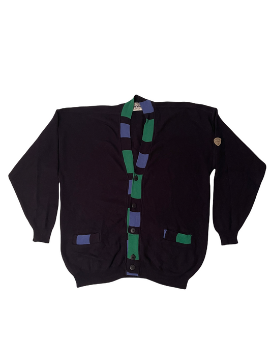 Vintage 90's Carlo Colucci Cardigan Size L-XL Made in Germany Navy Blue