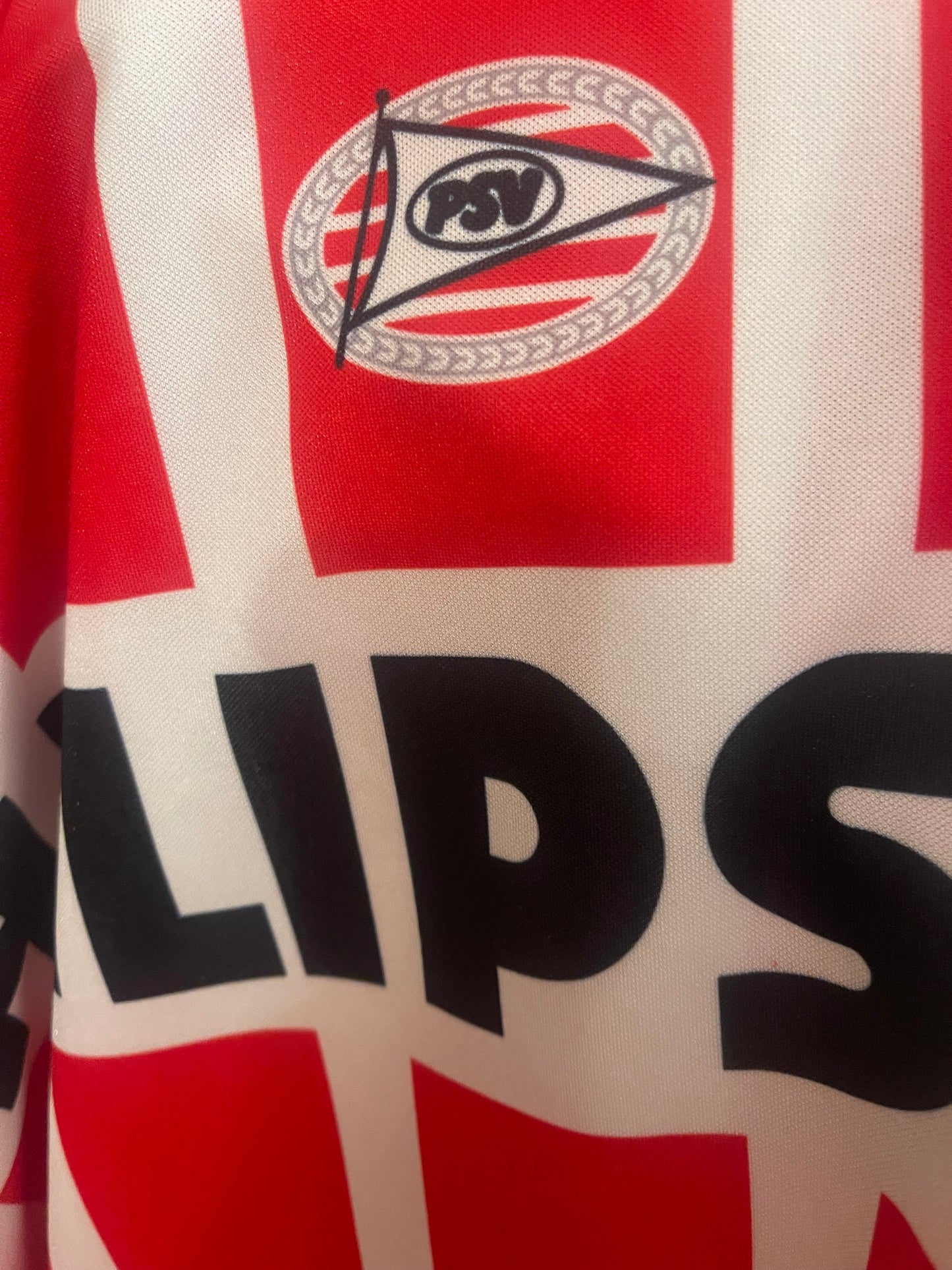 Vintage Authentic PSV Eindhoven Adidas Home Shirt 1990-1993 Philips Size XL Red White
